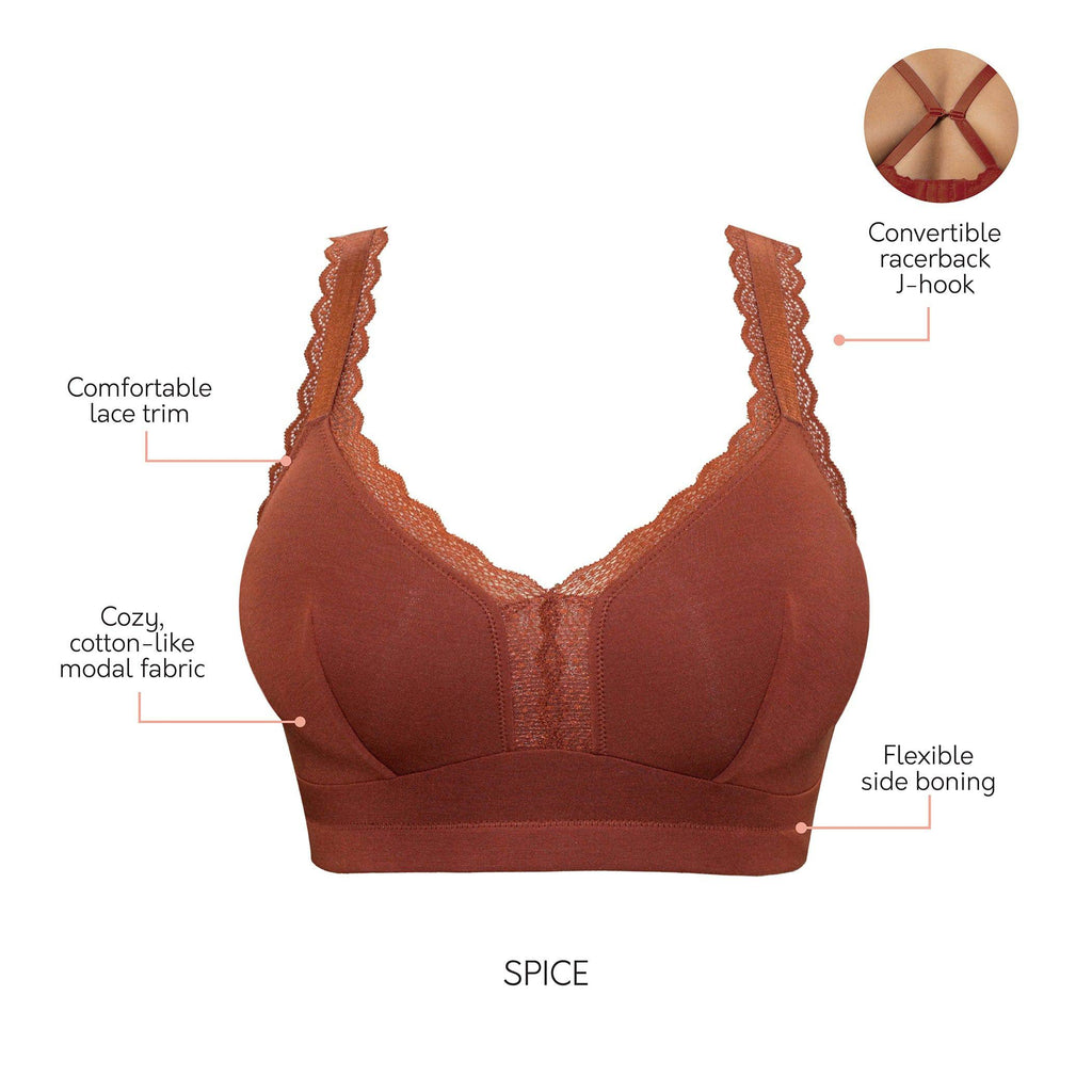 Dalis Wire-Free Full Bust Bralette - Spice