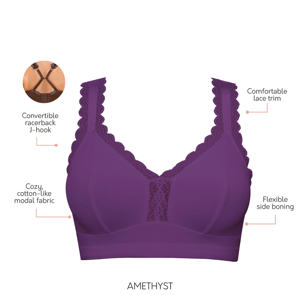 Dalis Wire-Free Full Bust Bralette - Amethyst
