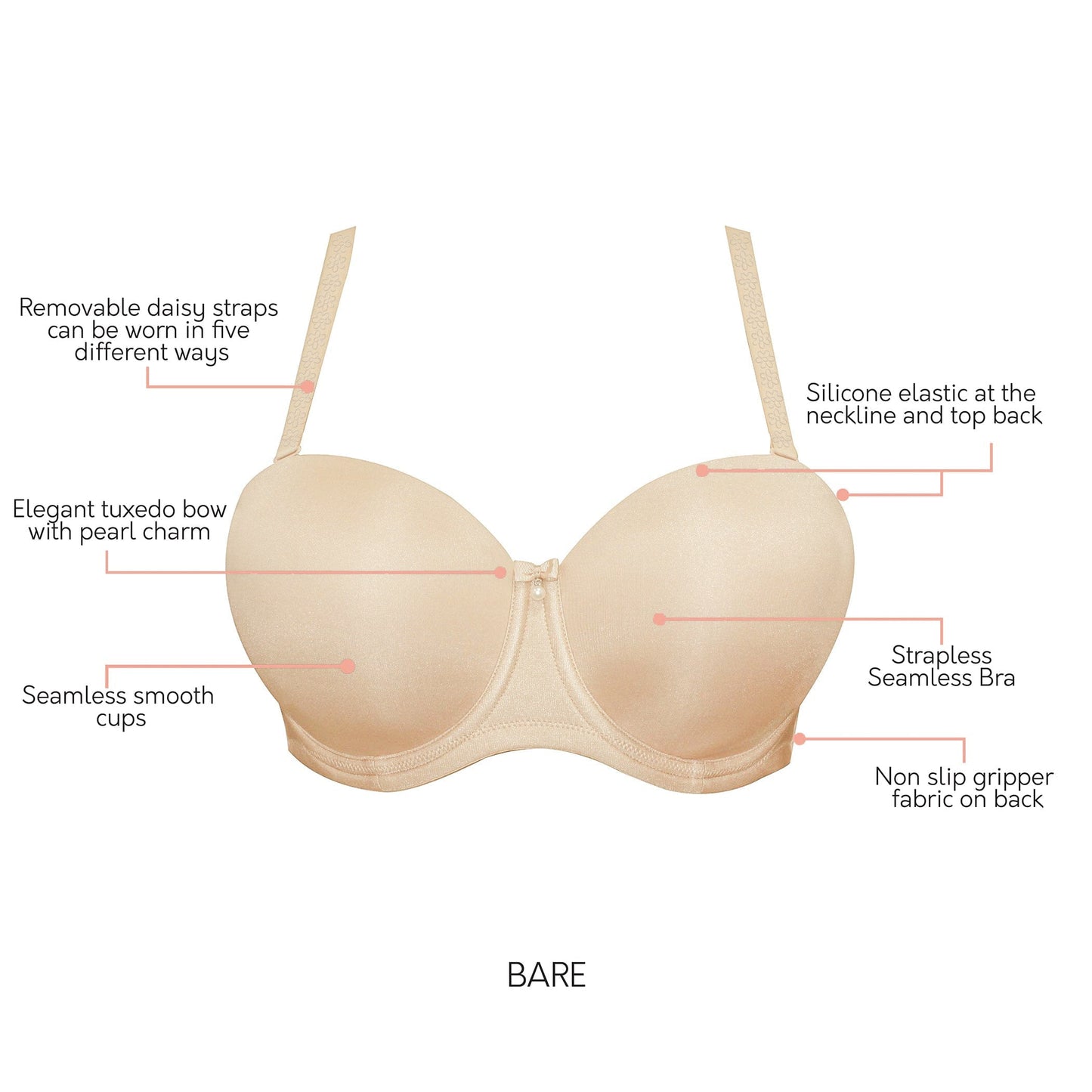 PARFAIT Elise P60915 Full Busted Strapless Bra - Bare