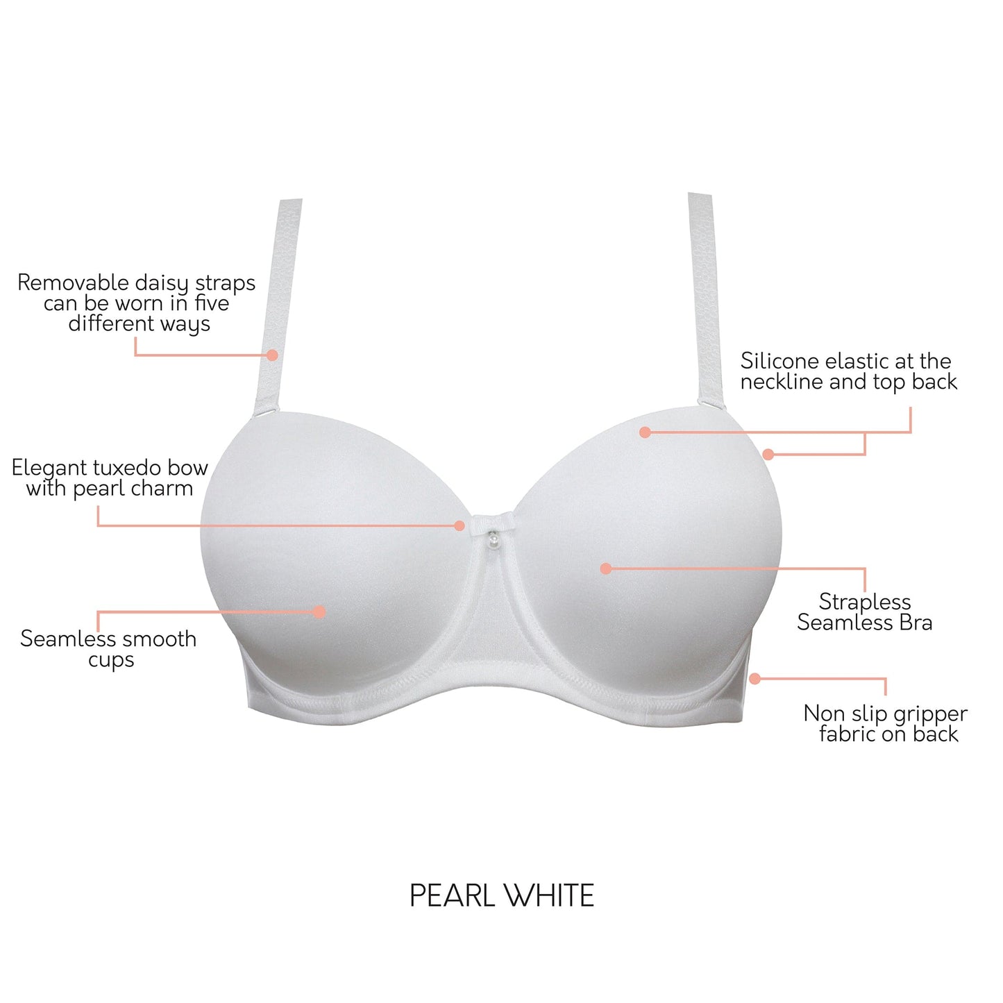 PARFAIT Elise P60915 Full Busted Strapless Bra - Pearl White