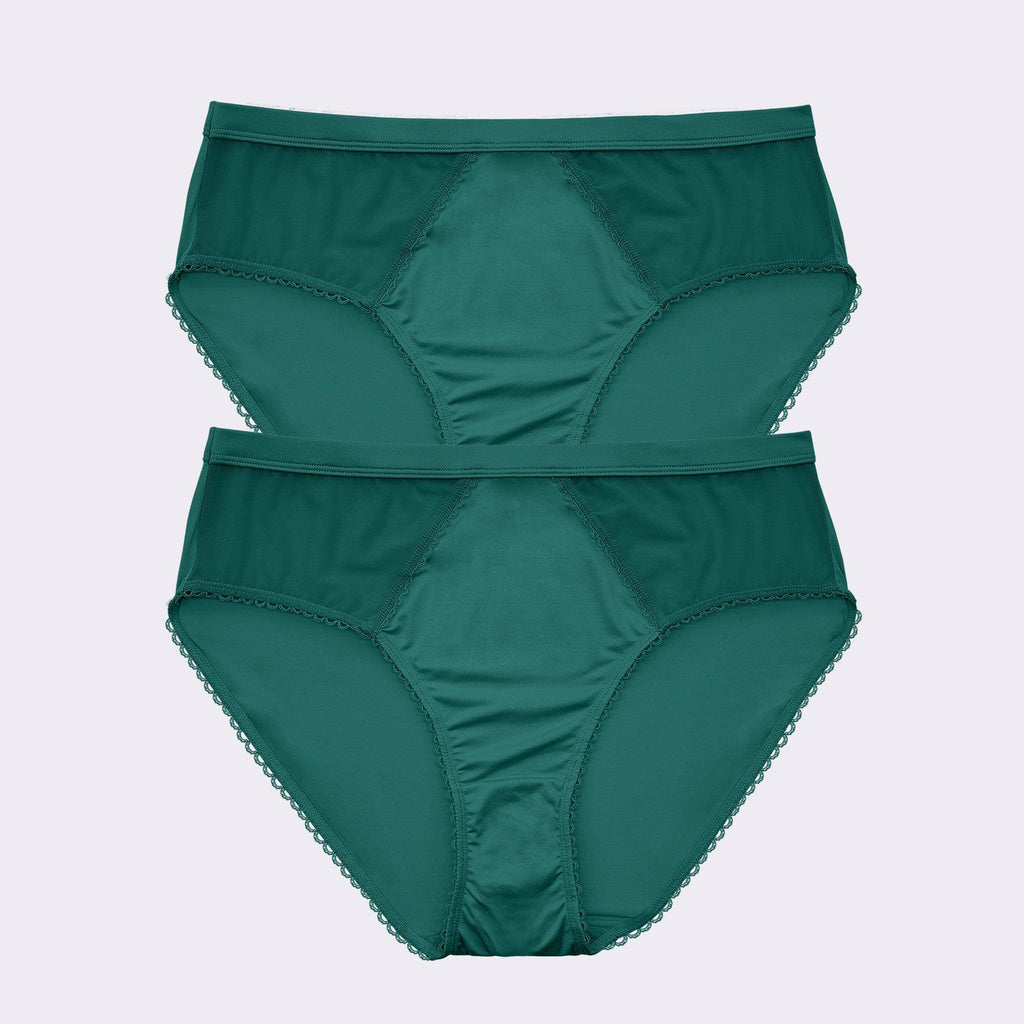 Micro Dressy High Waisted French Cut Panties (2 pack) - Emerald