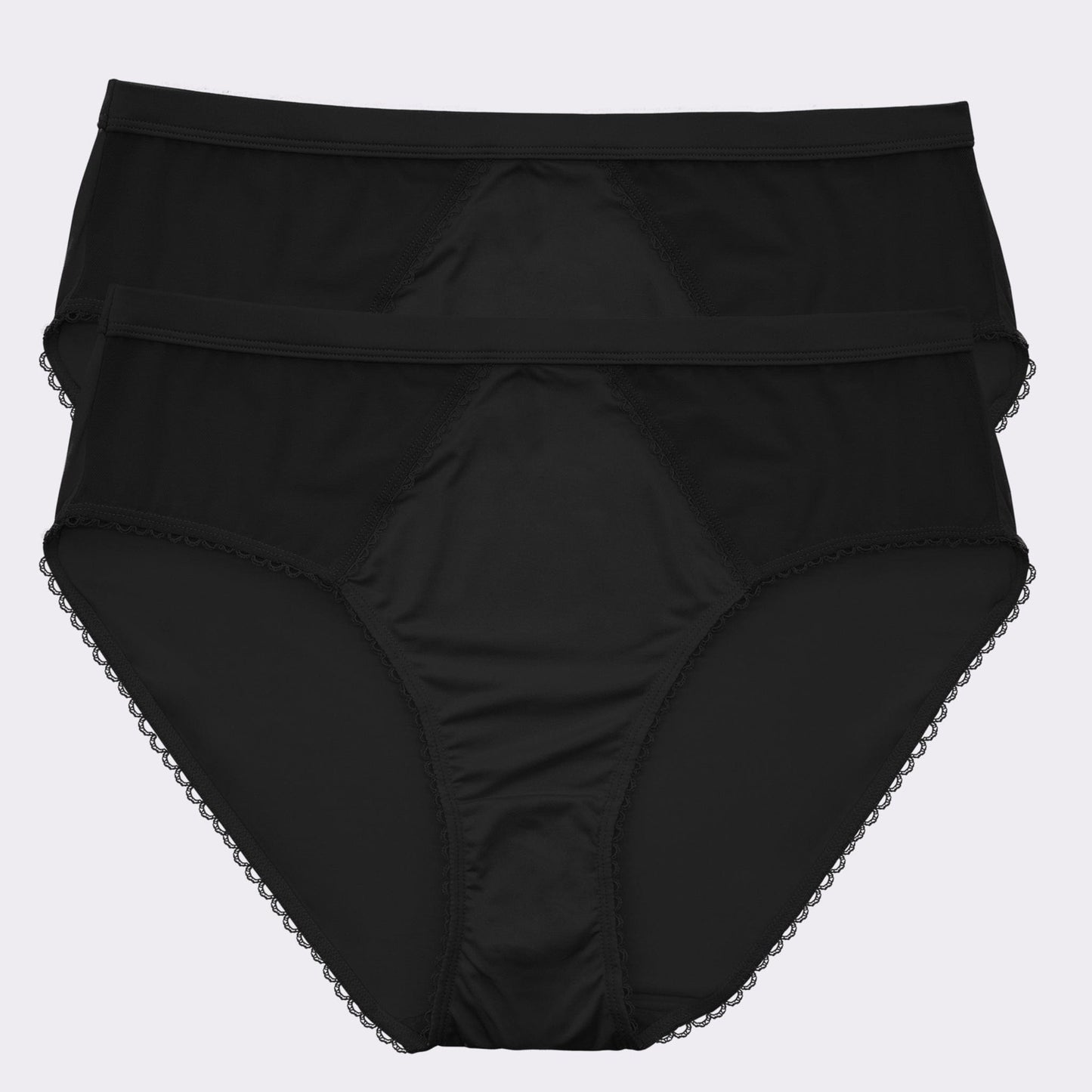 PARFAIT Micro Dressy PP306 French Cut High Waisted Sexy Sheer Panties (2 Pack)  - Black