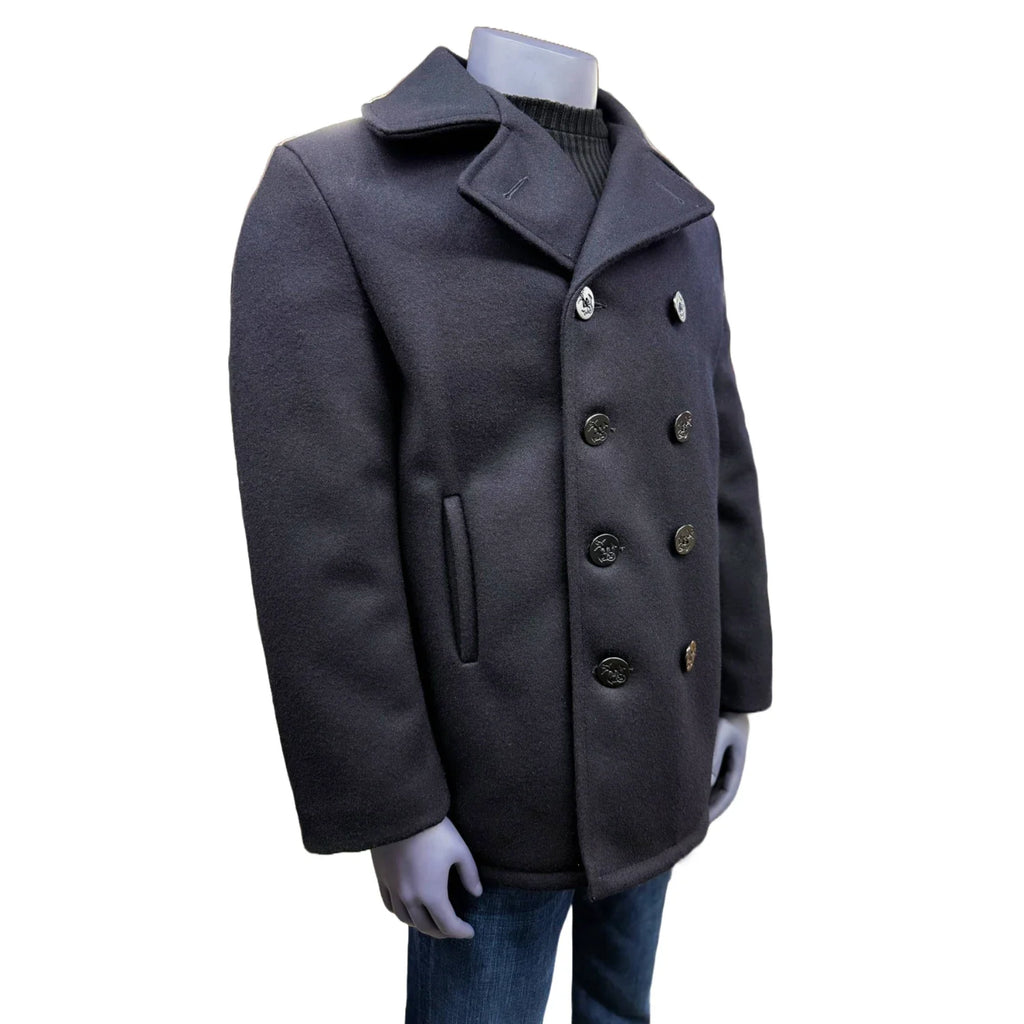 Authentic Pea Coat - Navy - Classic 32 Oz. Melton Wool