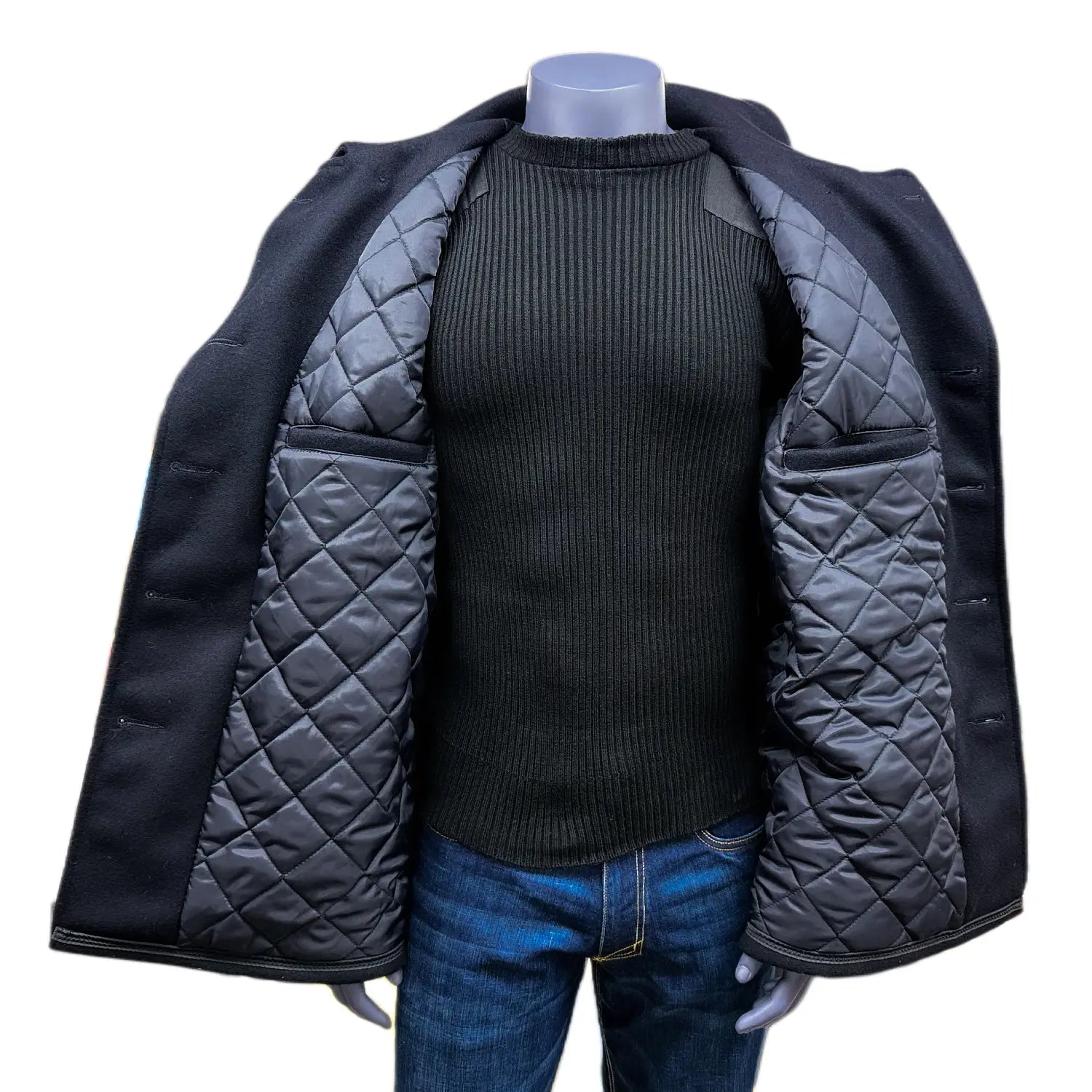 Authentic Pea Coat - Navy - Classic 32 Oz. Melton Wool
