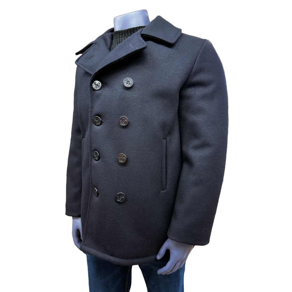 Authentic Pea Coat - Navy - Classic 32 Oz. Melton Wool