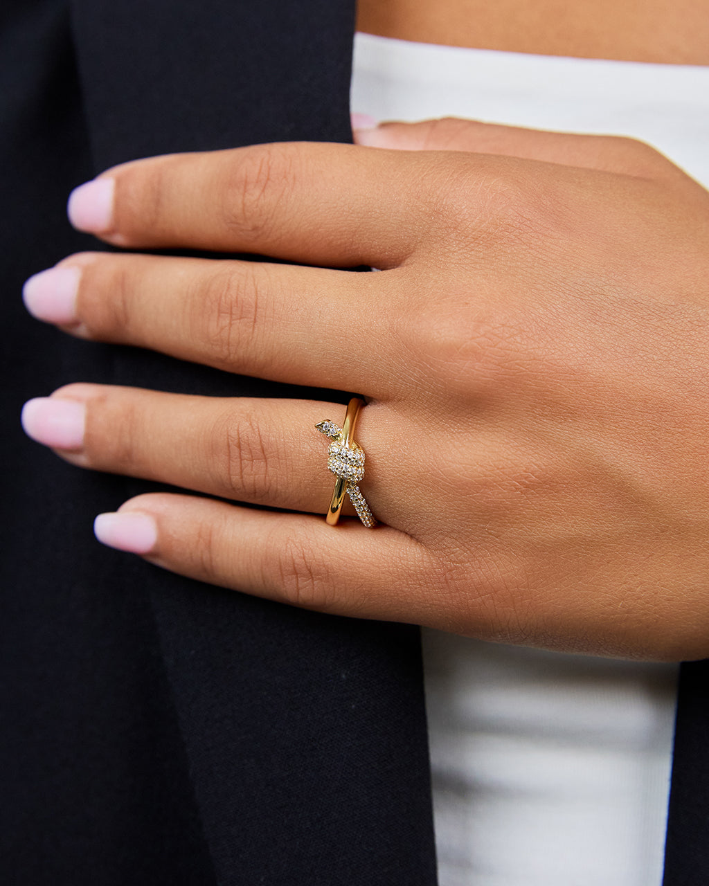 Sterling Silver Irene CZ Twisted Ring