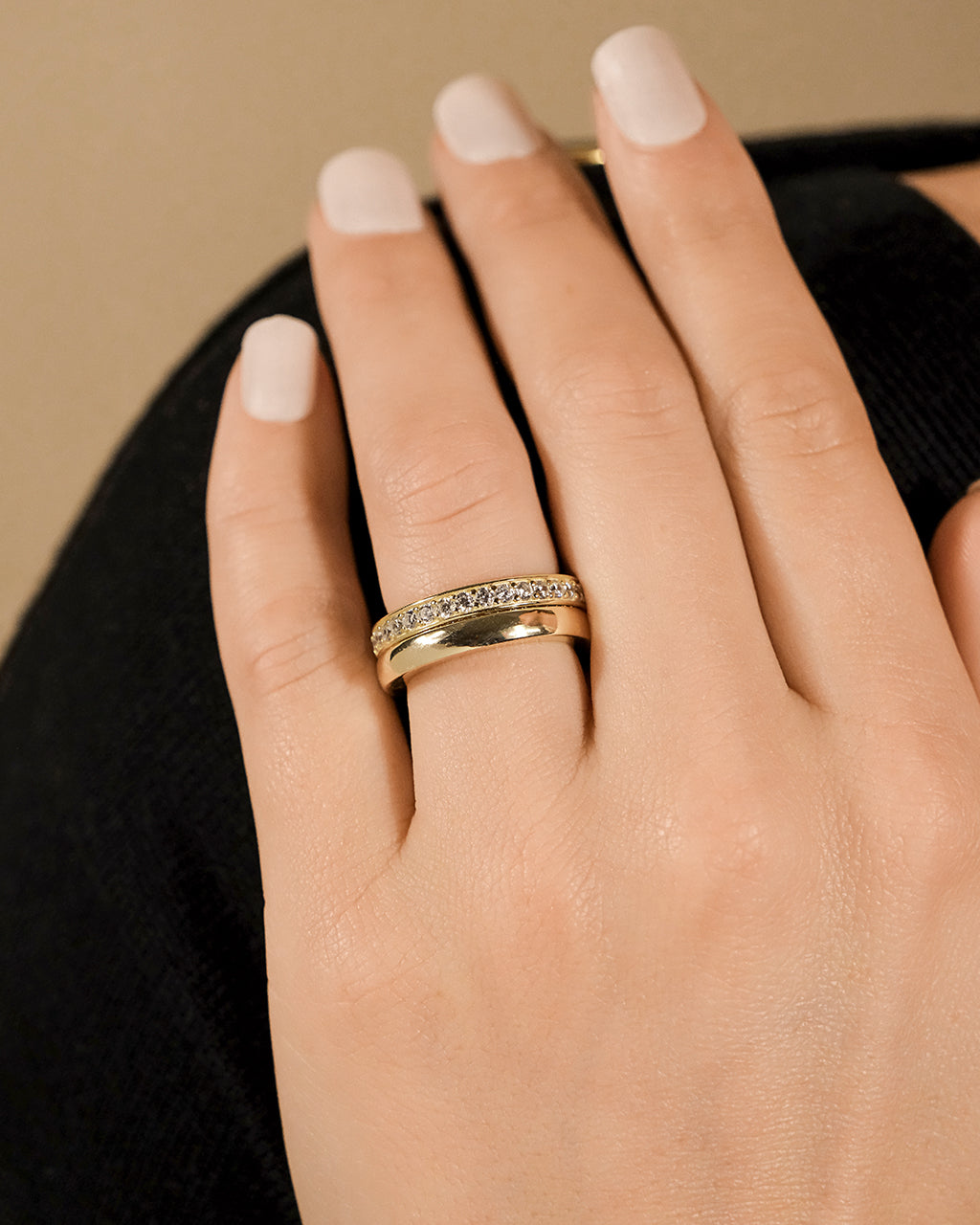 Sterling Silver Jackie CZ Stacking Ring Set of 2