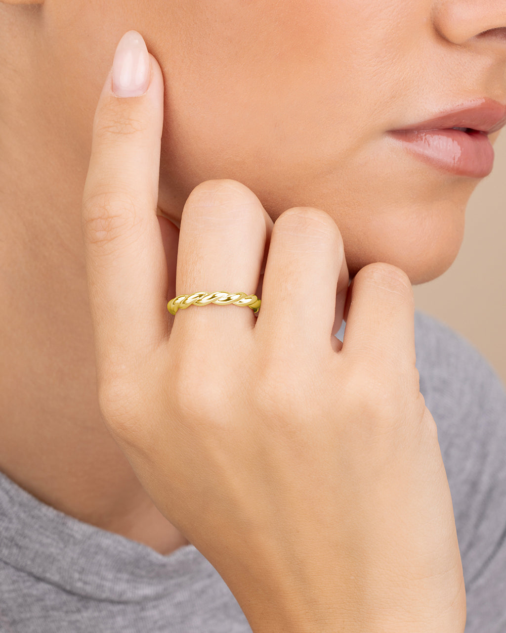 Sterling Silver Nixie Twist Band Ring