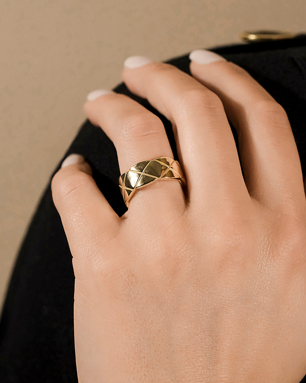 Sterling Silver Audrey Quilted Textured Ring