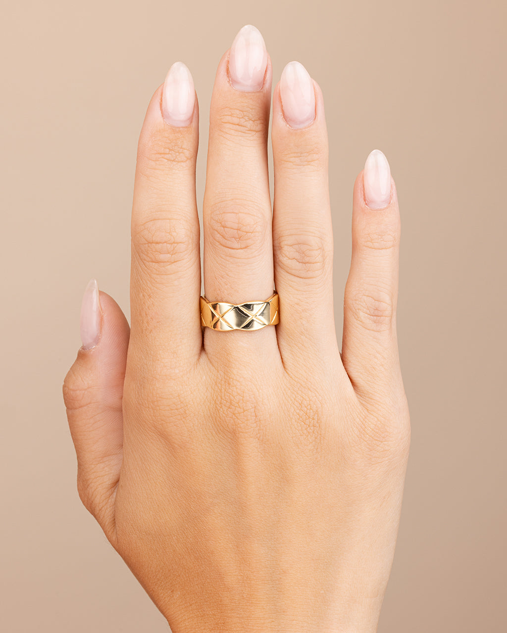 Sterling Silver Audrey Quilted Textured Ring