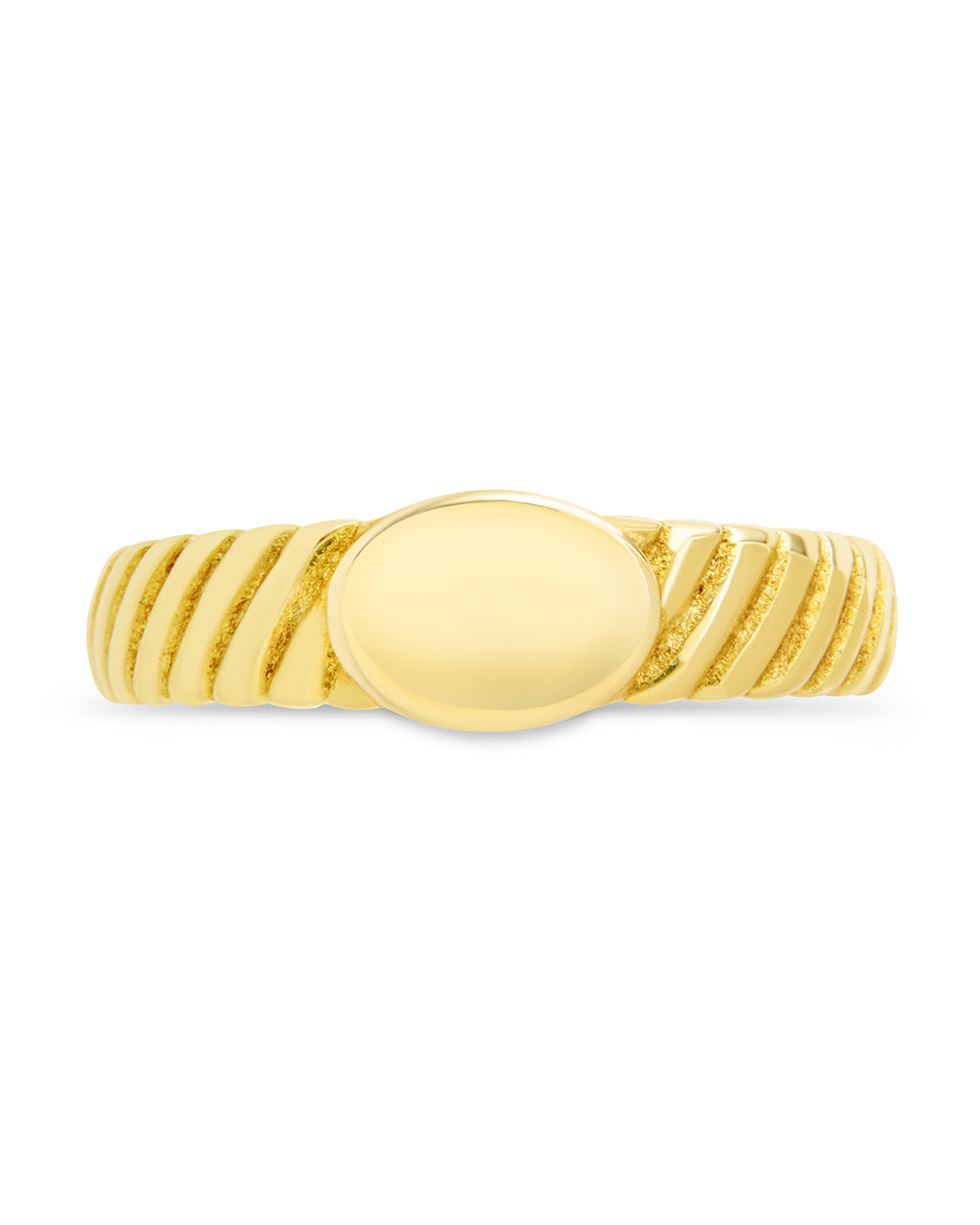 Sterling Silver Dixie Ribbed Signet Ring