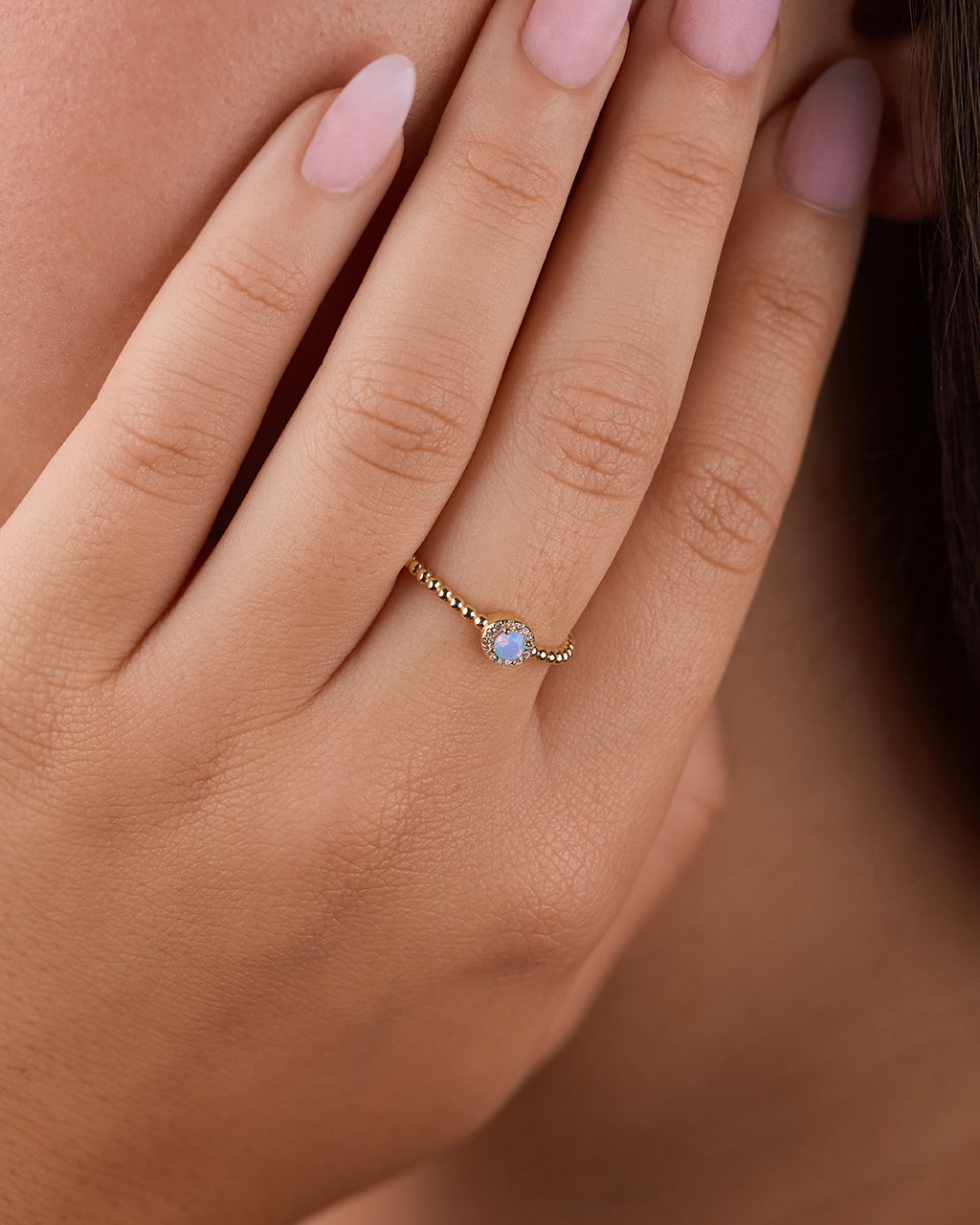 Sterling Silver Layla Opal Textured Ring