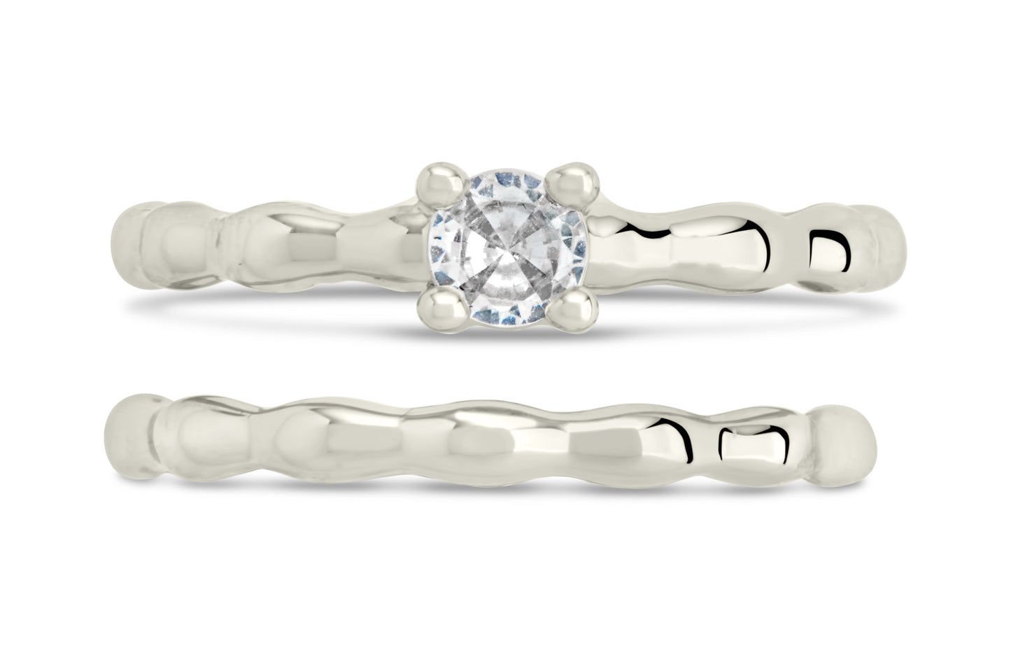 Nicola Molten CZ Band Ring Set