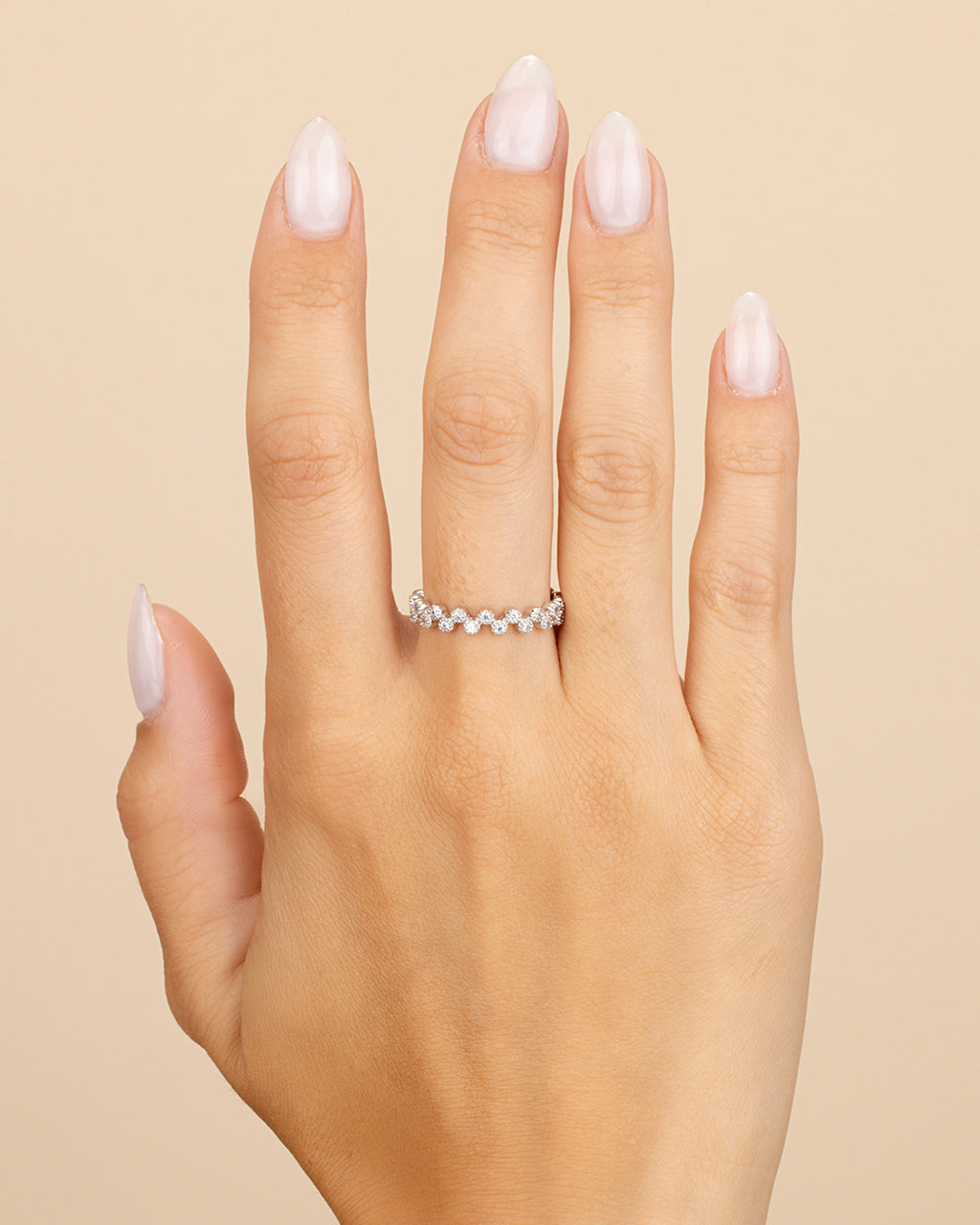 Sterling Silver Cubic Zirconia Bubbles Band Ring