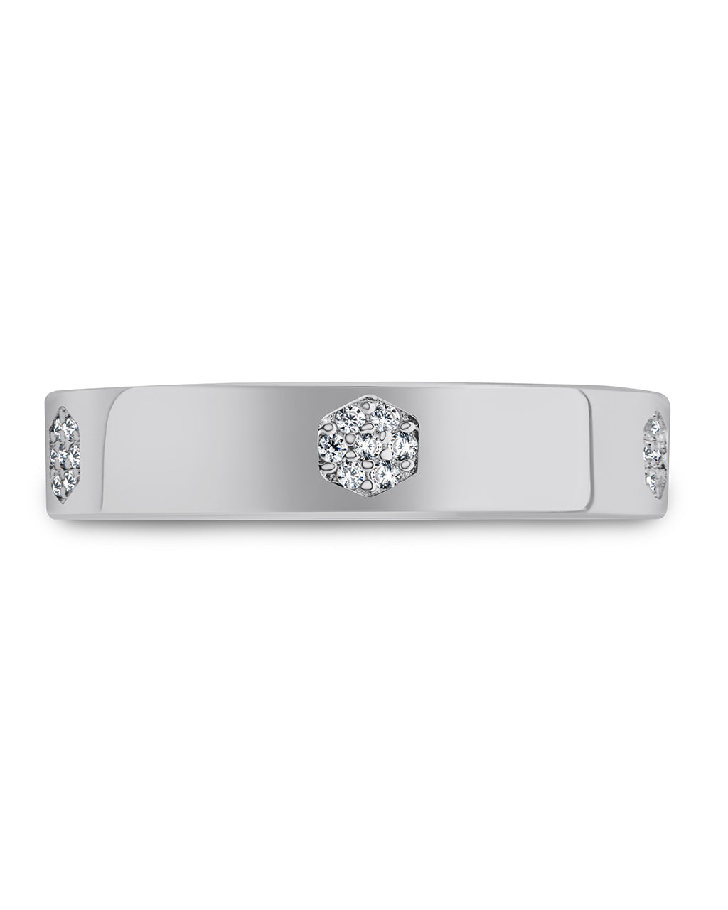 Sterling Silver CZ Station Band Ring