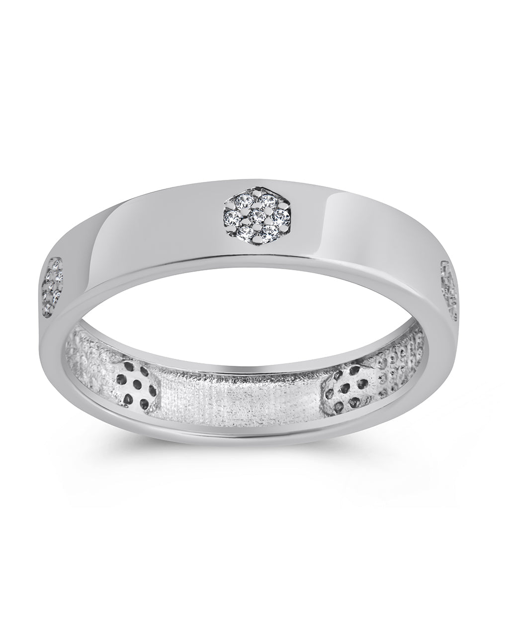 Sterling Silver CZ Station Band Ring