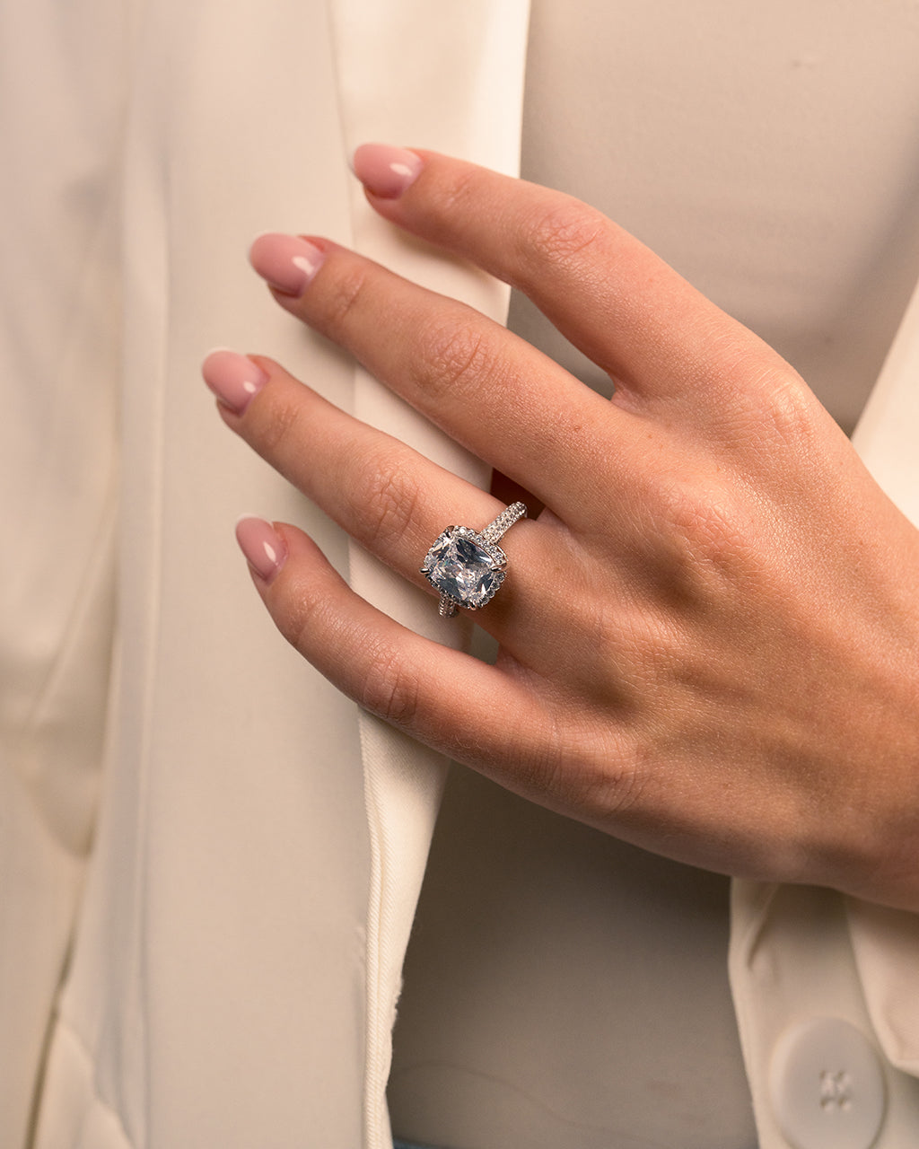 Sterling Silver Jessa CZ Radiant Ring