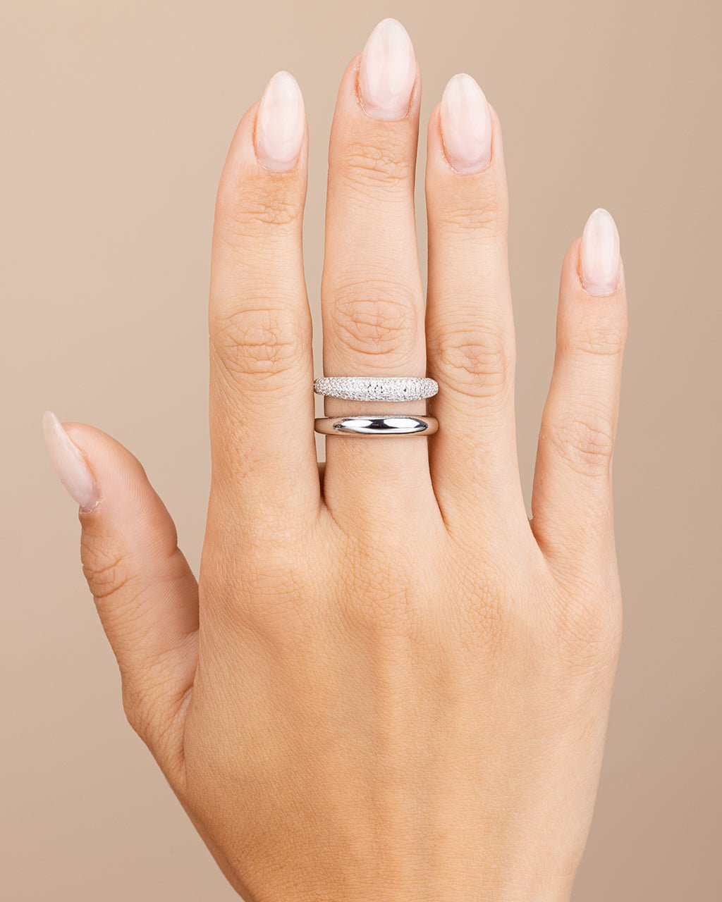 Sterling Silver Maisey CZ Studded Open Ring