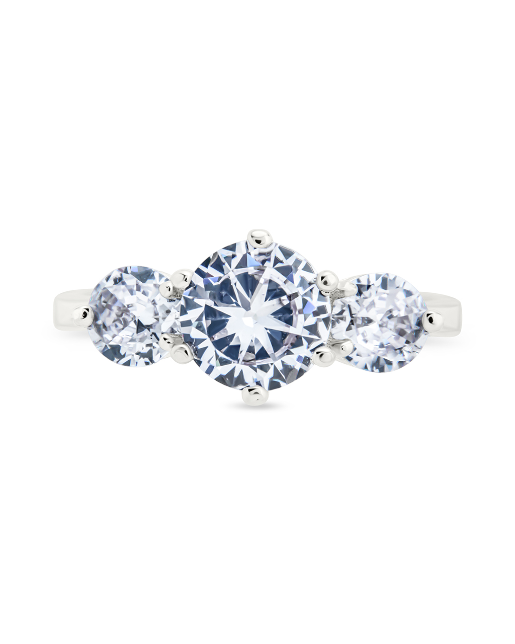 Sterling Silver Nia CZ Round Ring