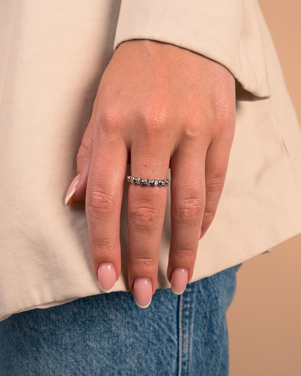 Sterling Silver Trisha CZ Bezel Ring