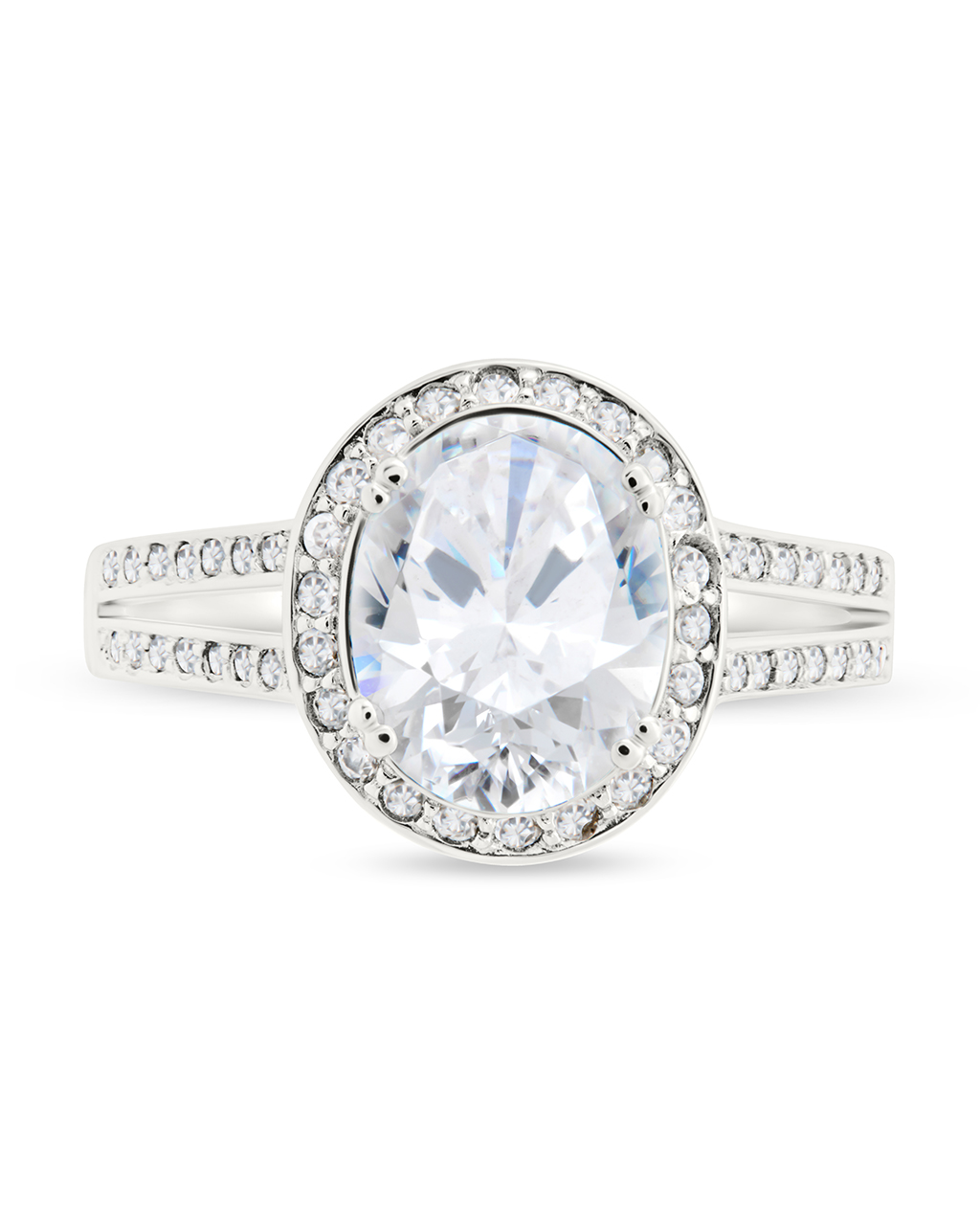 Sterling Silver Susan CZ Halo Ring