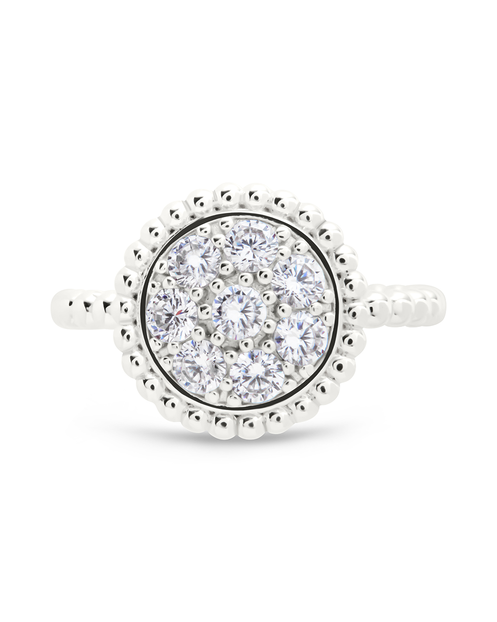 Sterling Silver Casey CZ Circle Ring