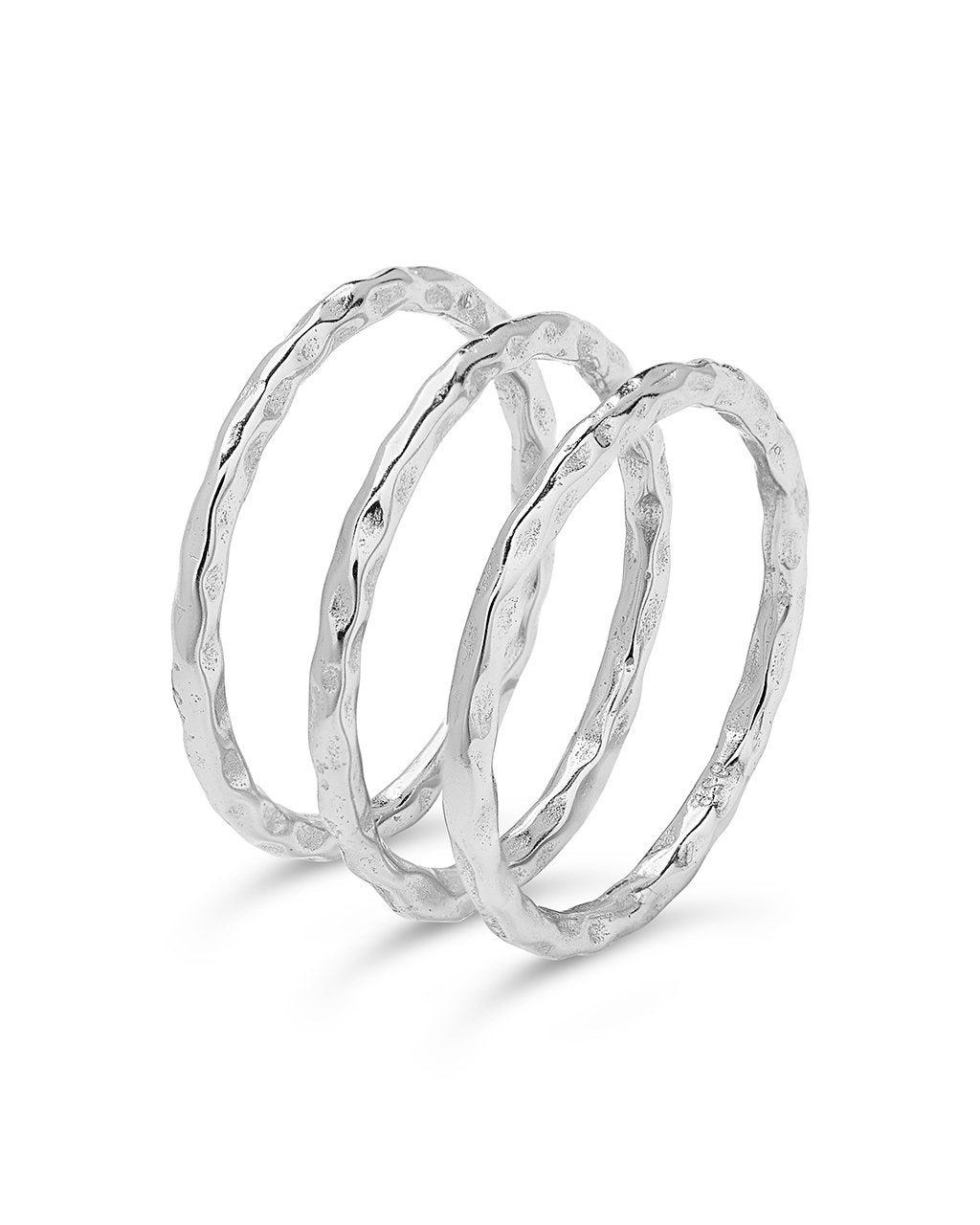 Textured Triple Band Ring Set
