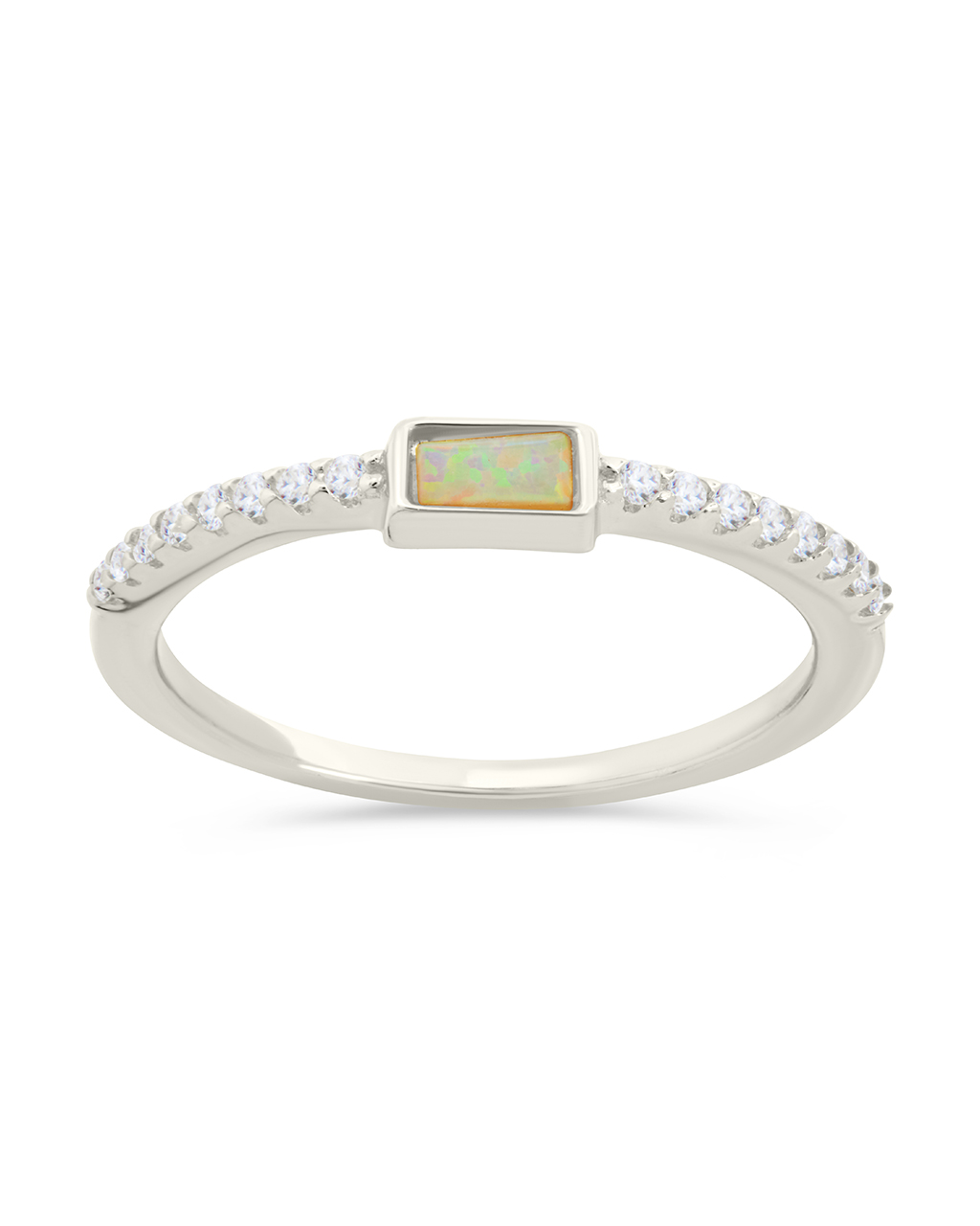 Sterling Silver Corrine Opal & CZ Ring