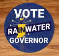 VOTE Rainwater Governor Buttons (Blue) large 2.2'' (5-pack)