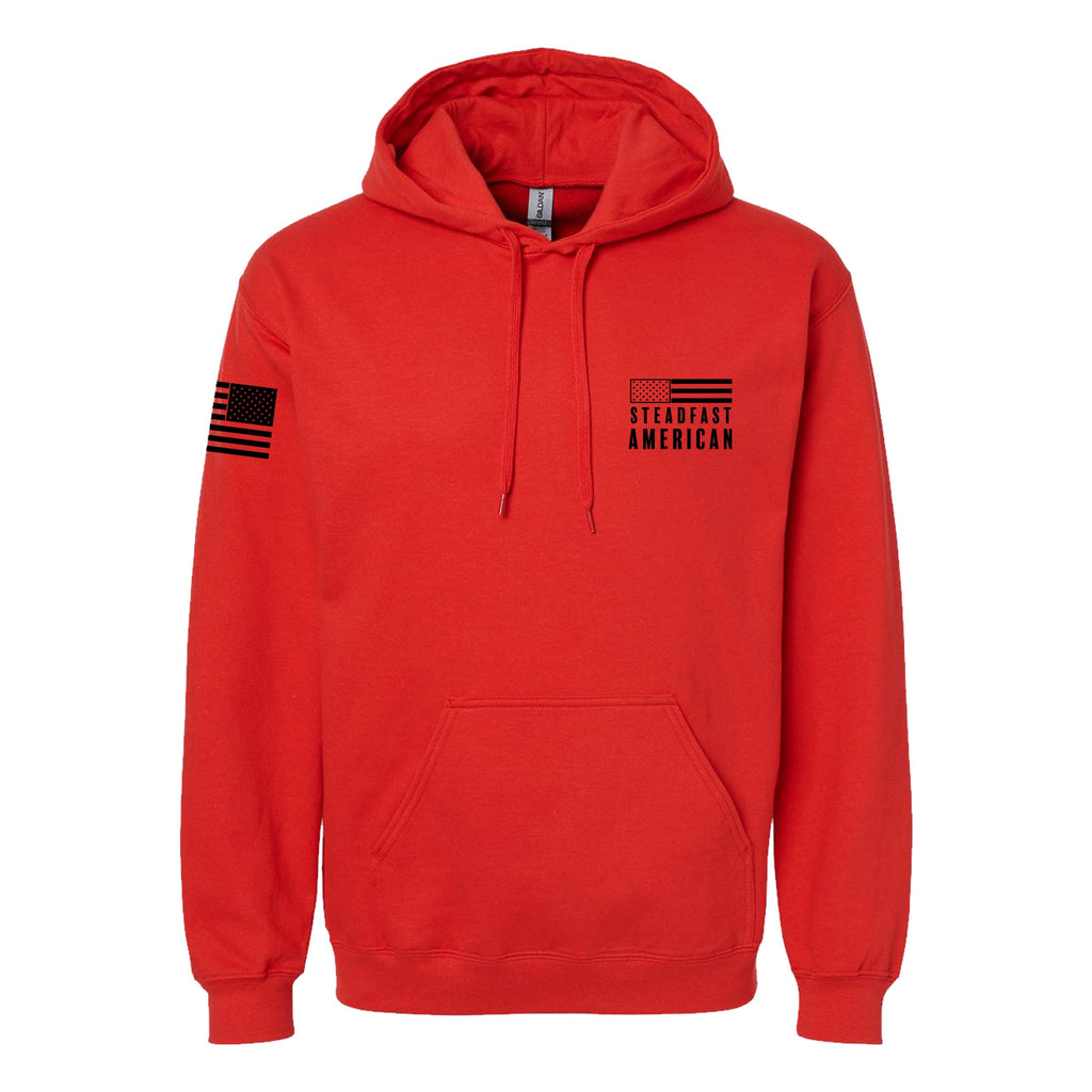 Remember Everyone Deployed (R.E.D.) American Flag, SoftStyle Hoodie, Red