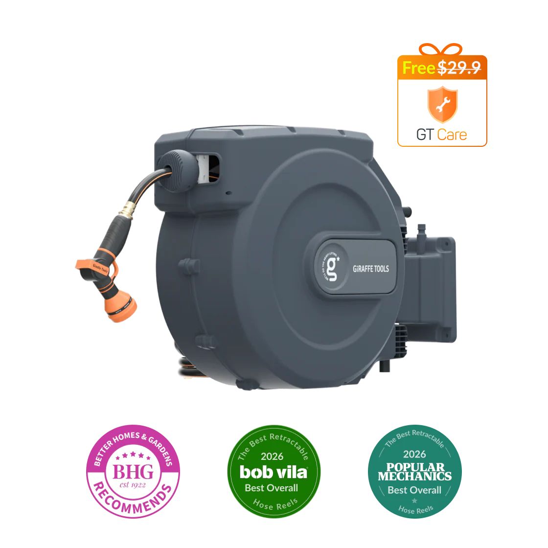 Retractable Garden Hose Reel 65ft-155ft