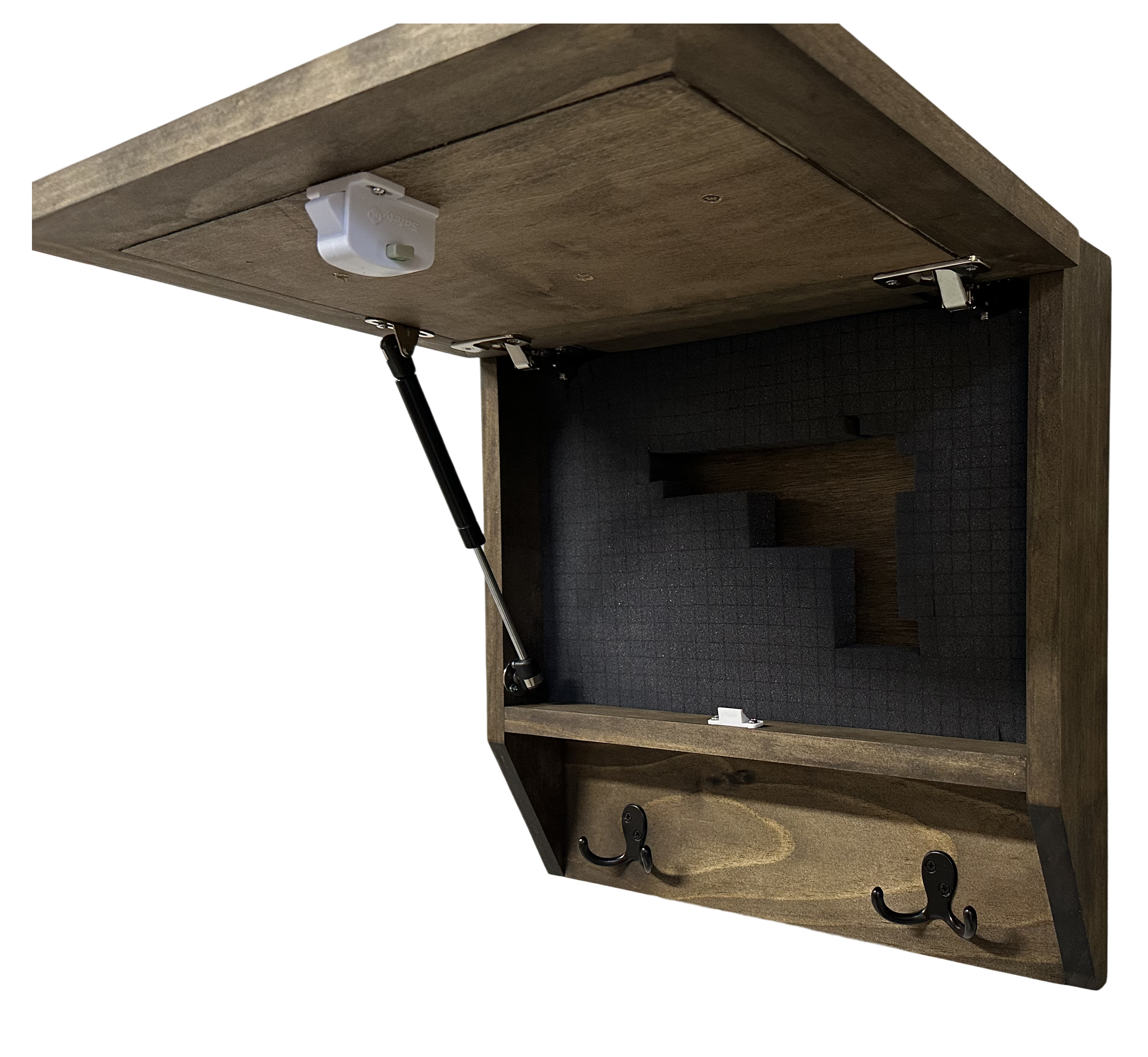Rustic Mountain Welcome Wall-Mounted Gun Cabinet – Concealed Lockable Storage for Your Home