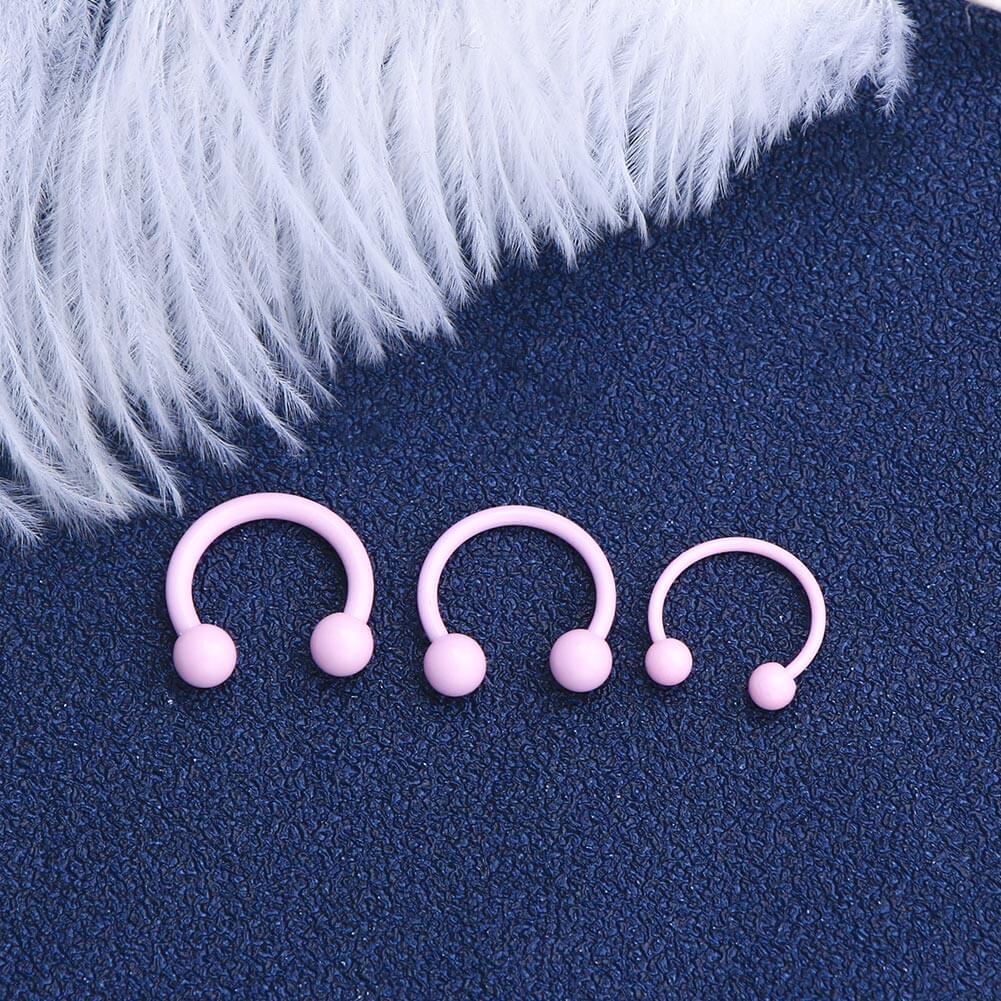 Macaron Pink Horseshoe Septum Ring