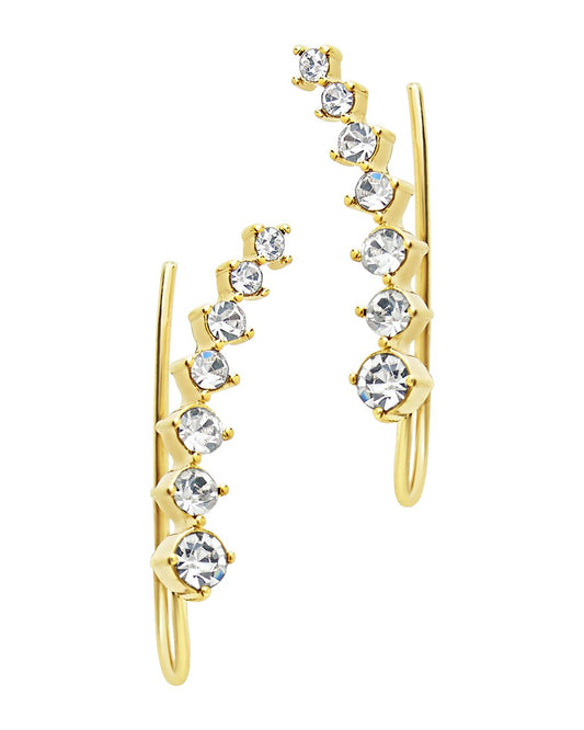 Graduated CZ Crawler Earrings