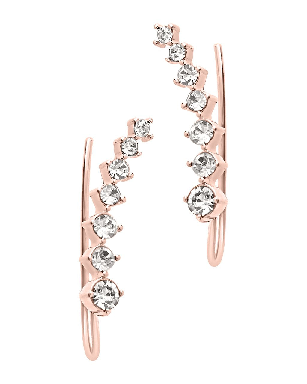 Graduated CZ Crawler Earrings