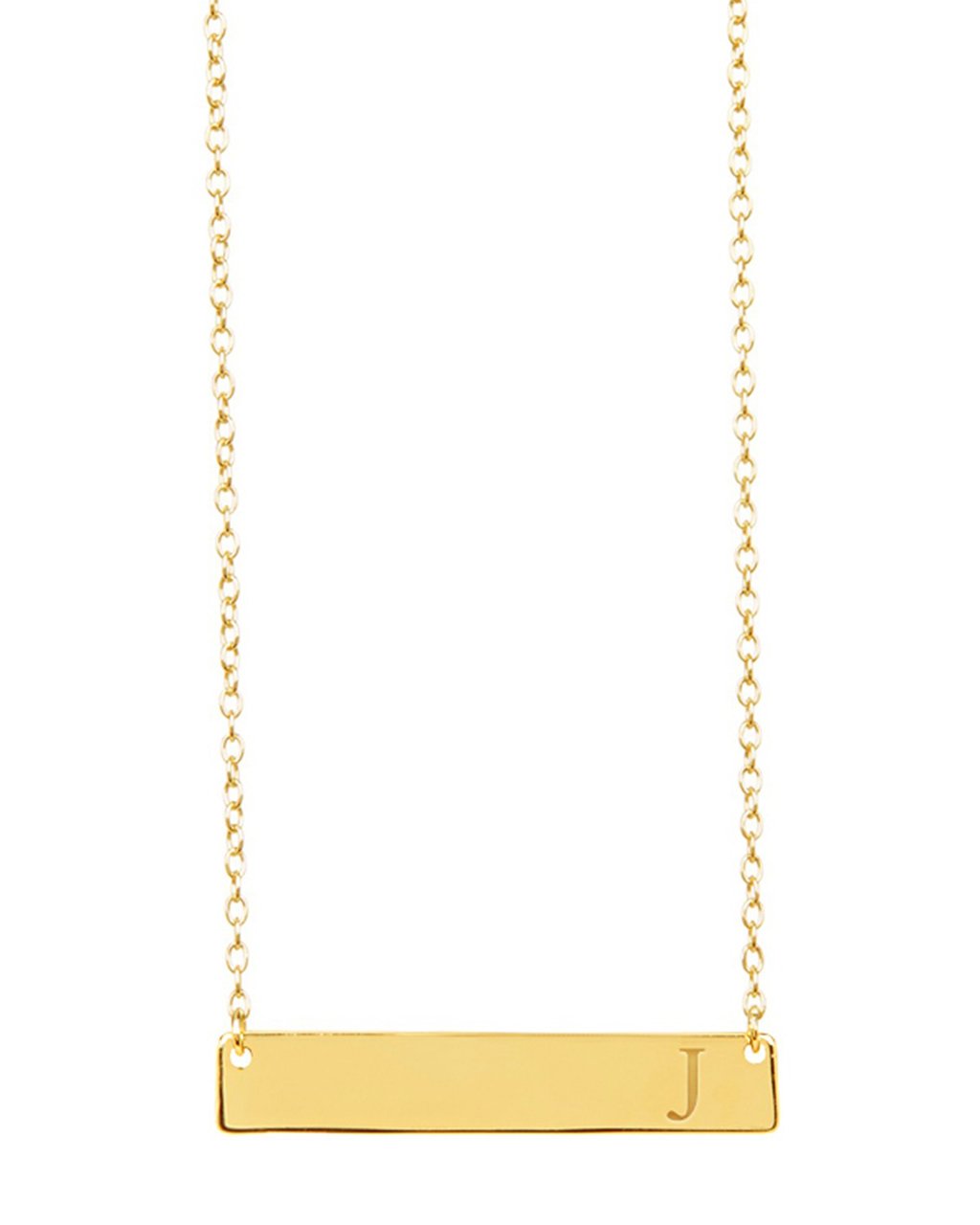 Sterling Silver Bar Initial Necklace