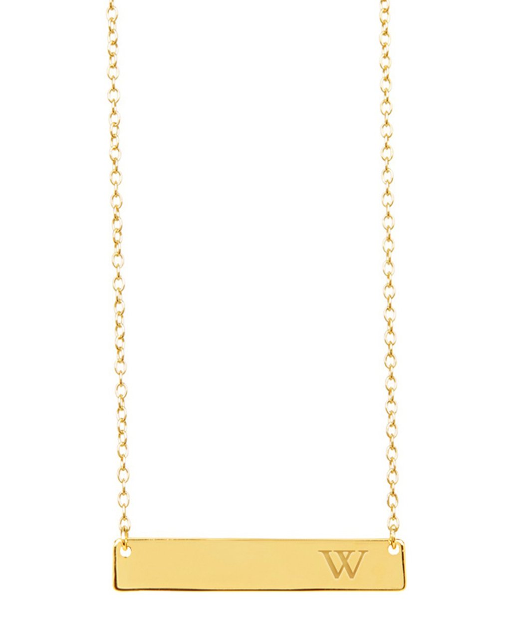 Sterling Silver Bar Initial Necklace