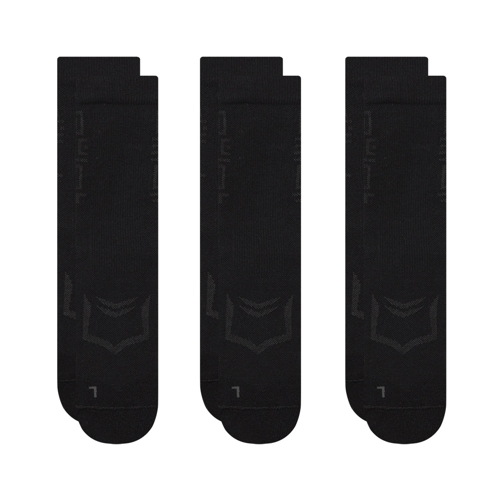 Active lifestyle socks 3‑pack with cushioned soles and compression support for training and everyday wear