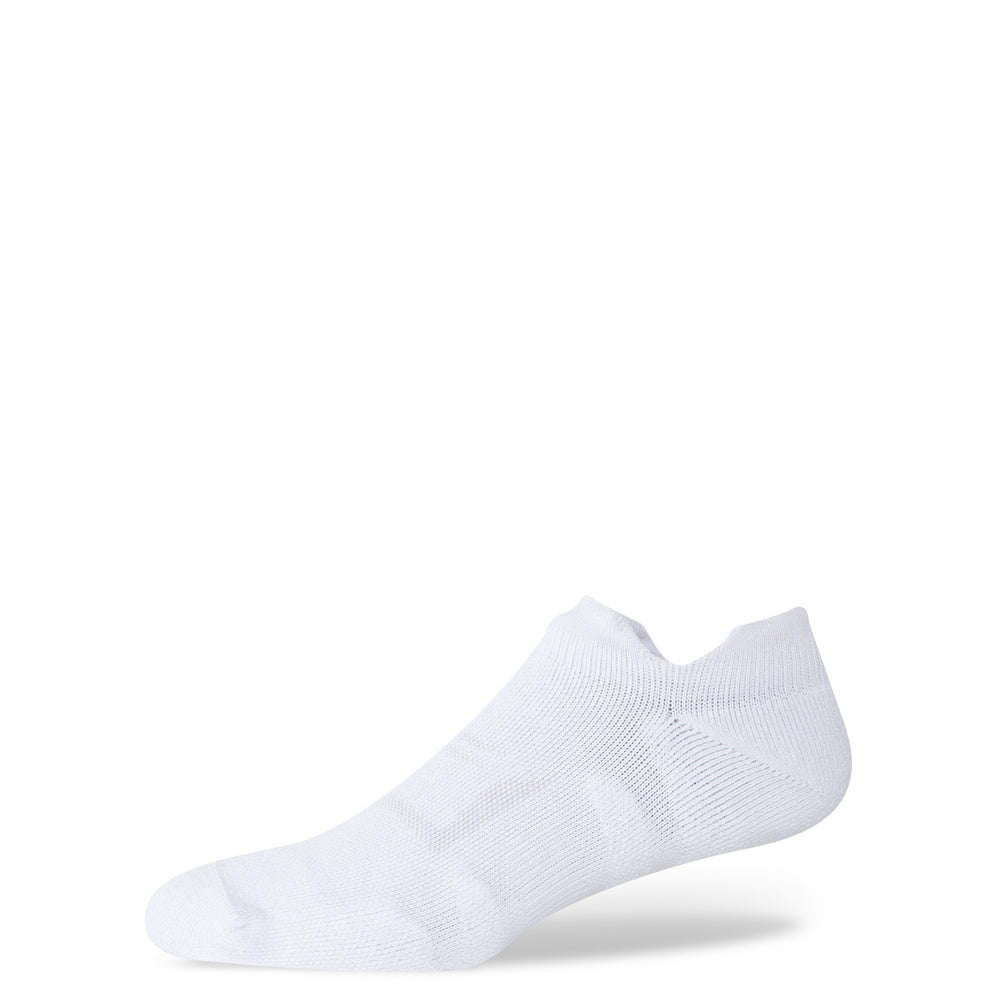 Active ankle socks with cushioned sole and protective heel tab