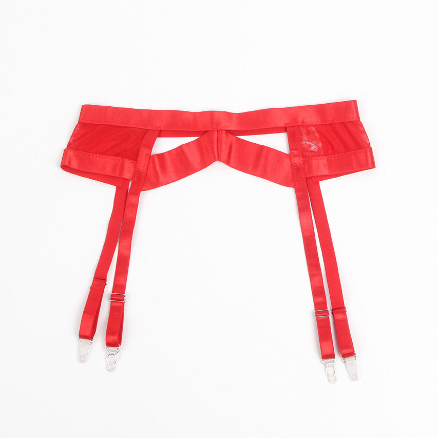 Bondage Bra and Garterbelt Set