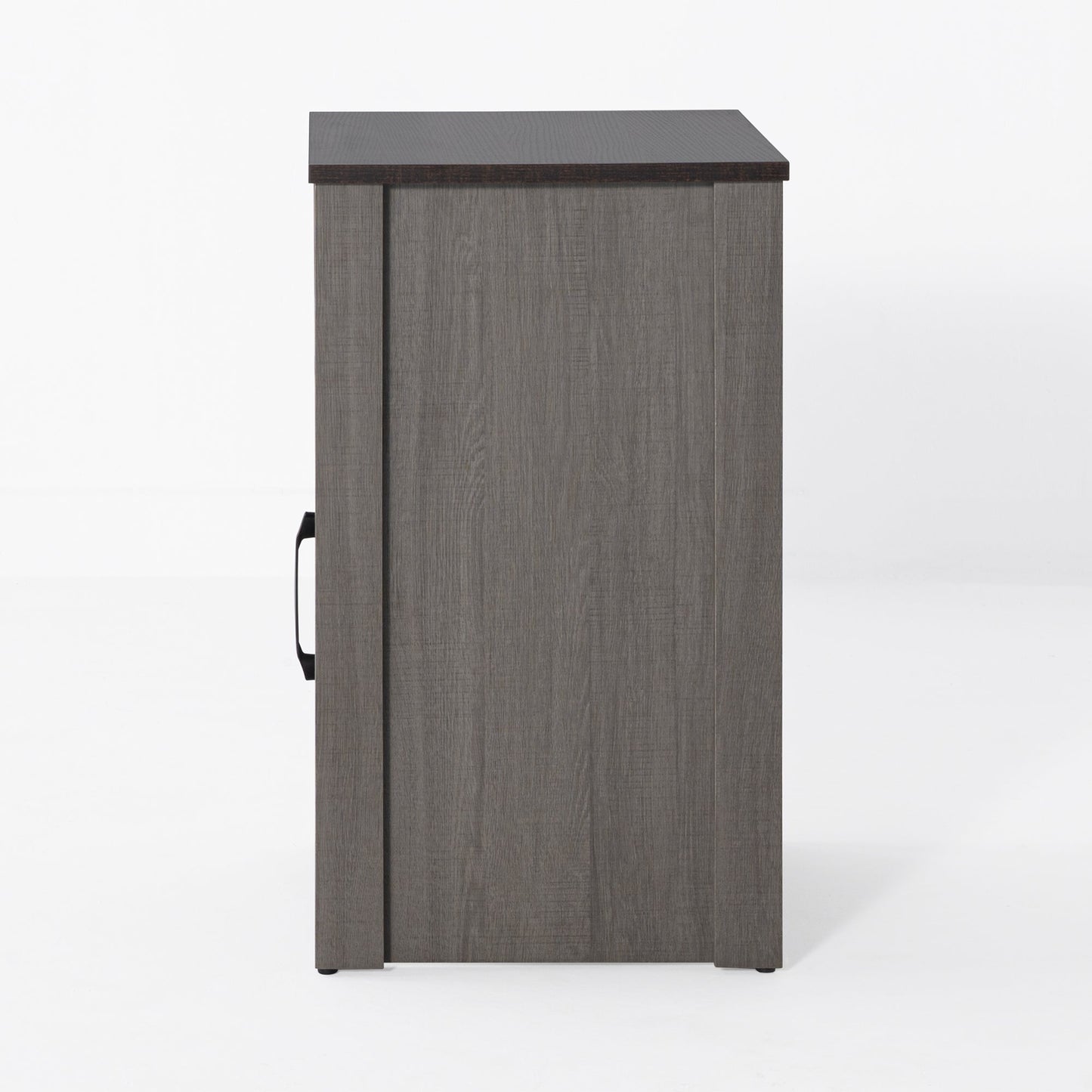 Furniture of America Farmhouse Grey 16-inch Side Table with Barn Door and Open Shelf