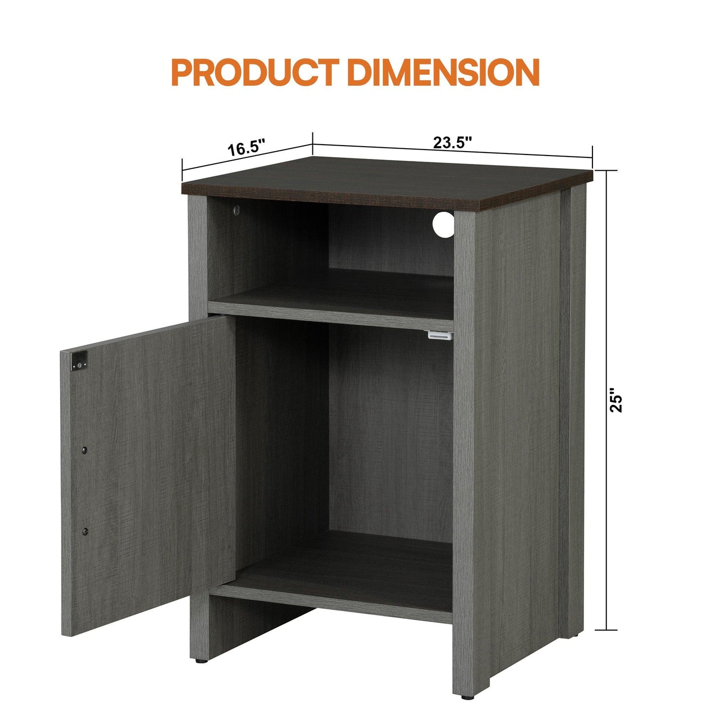 Furniture of America Farmhouse Grey 16-inch Side Table with Barn Door and Open Shelf