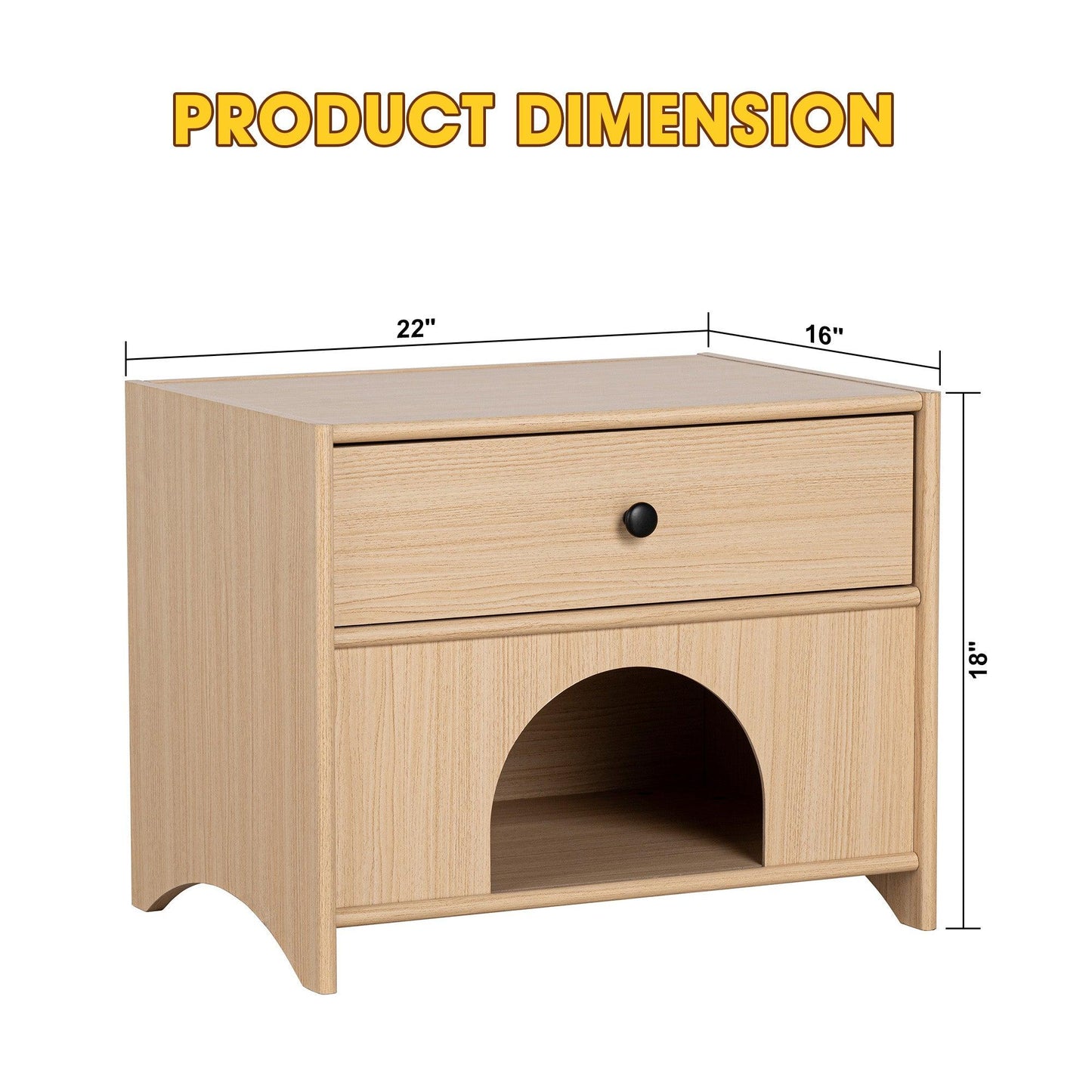 Travis Modern Natural 22-inch Side Table with Pet-Friendly Nook