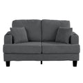 Dark Gray 3 Piece Set Comfy Sofa Couch 3-Seater & Loveseat Sofa with Storage Ottoman for Living Room with USB, Side Pockets, Pillows included