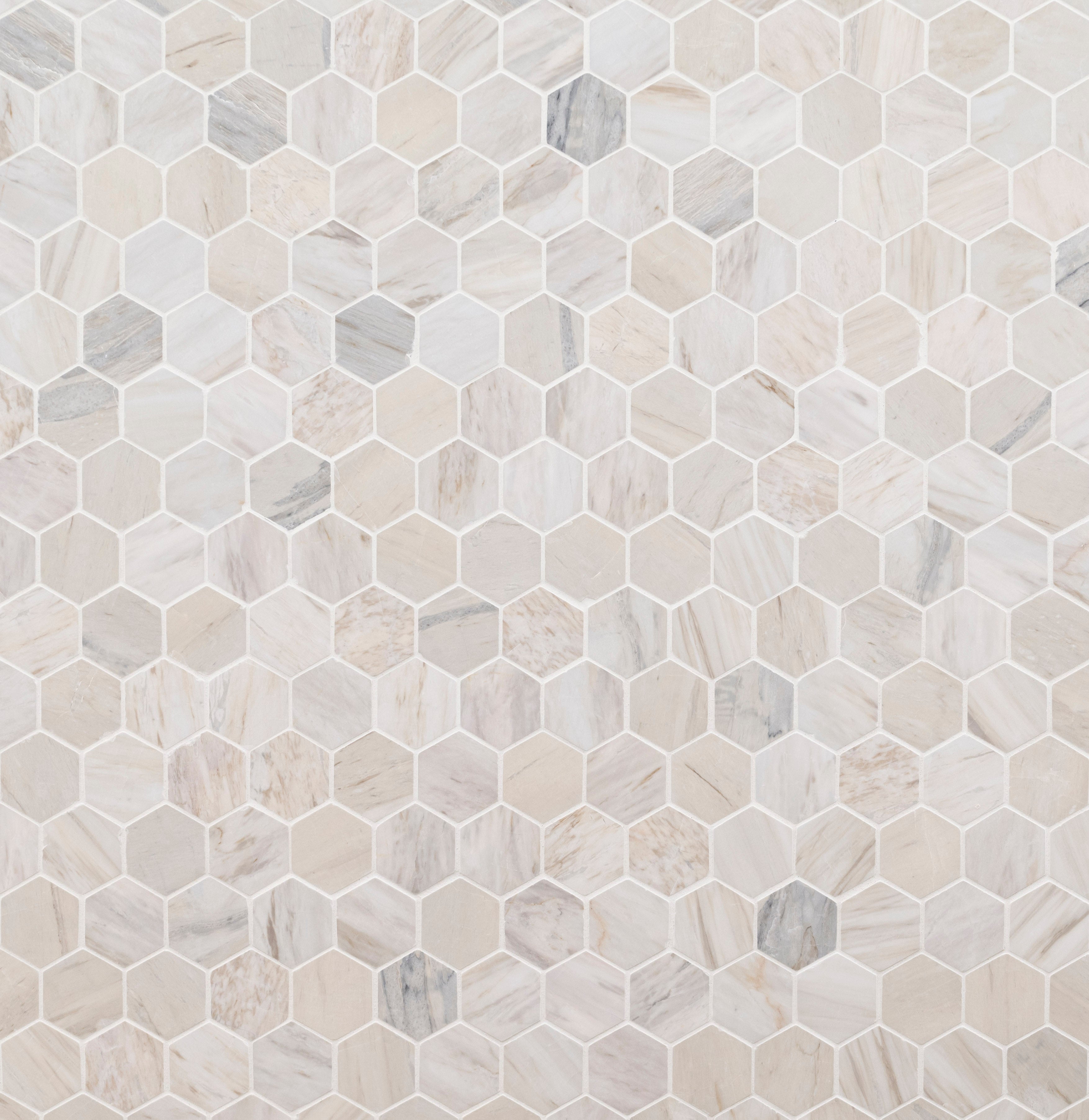 Angora Hexagon 11.75"x12" Polished Mosaic Marble Floor And Wall Tile - MSI Collection