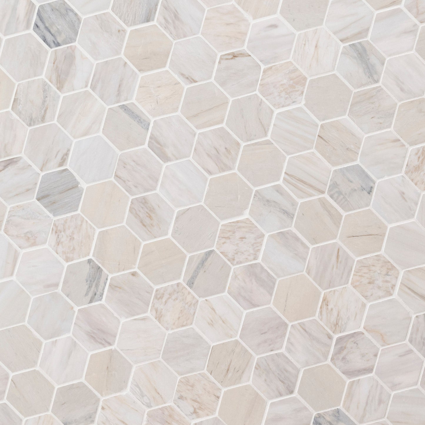 Angora Hexagon 11.75"x12" Polished Mosaic Marble Floor And Wall Tile - MSI Collection
