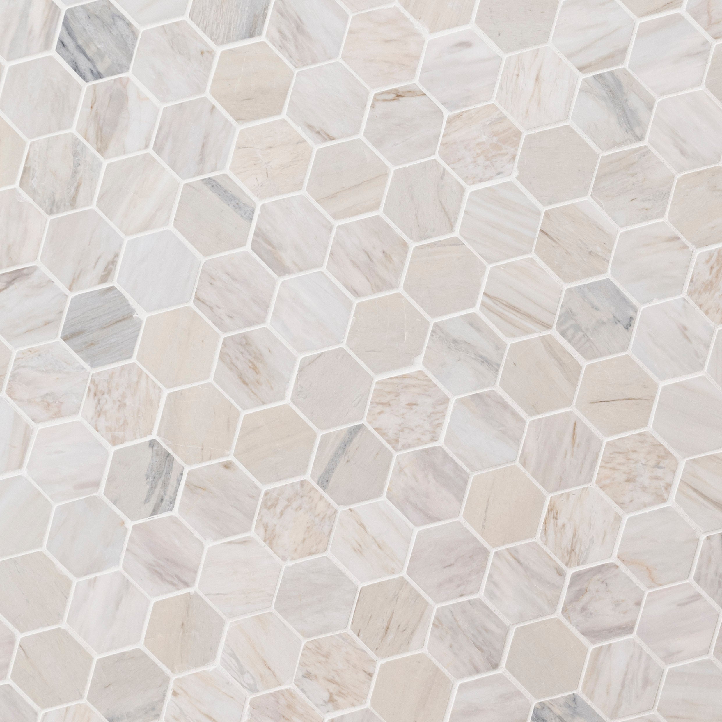 Angora Hexagon 11.75"x12" Polished Mosaic Marble Floor And Wall Tile - MSI Collection