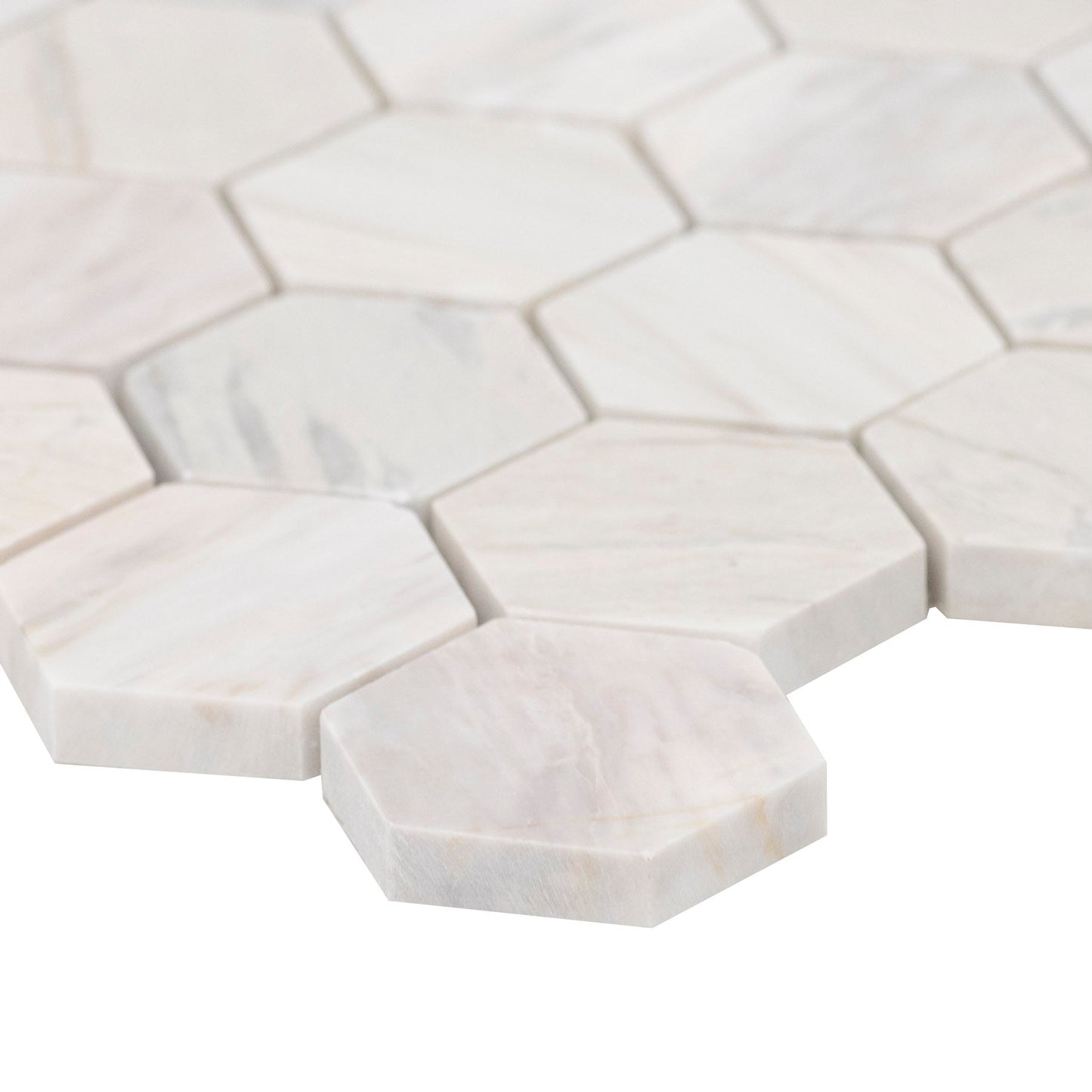 Angora Hexagon 11.75"x12" Polished Mosaic Marble Floor And Wall Tile - MSI Collection
