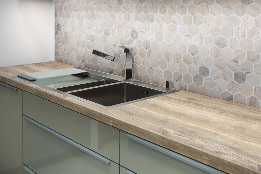 Angora Hexagon 11.75"x12" Polished Mosaic Marble Floor And Wall Tile - MSI Collection