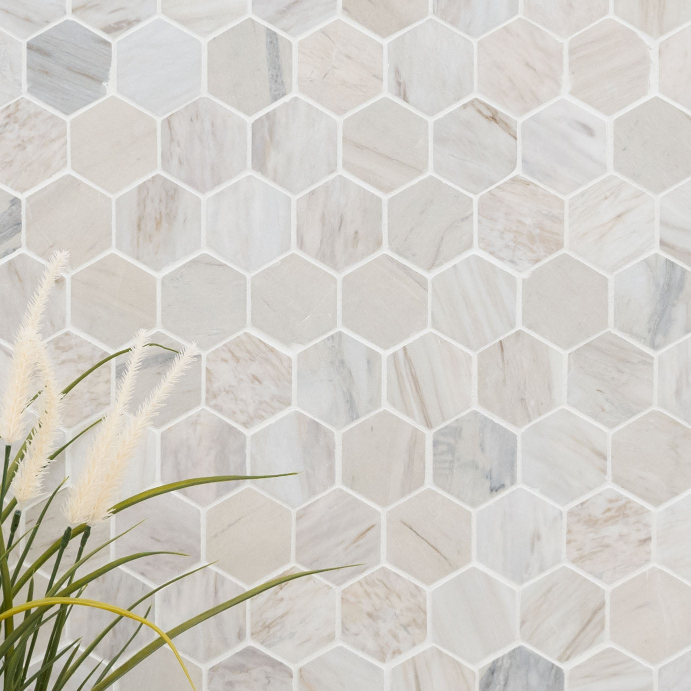 Angora Hexagon 11.75"x12" Polished Mosaic Marble Floor And Wall Tile - MSI Collection